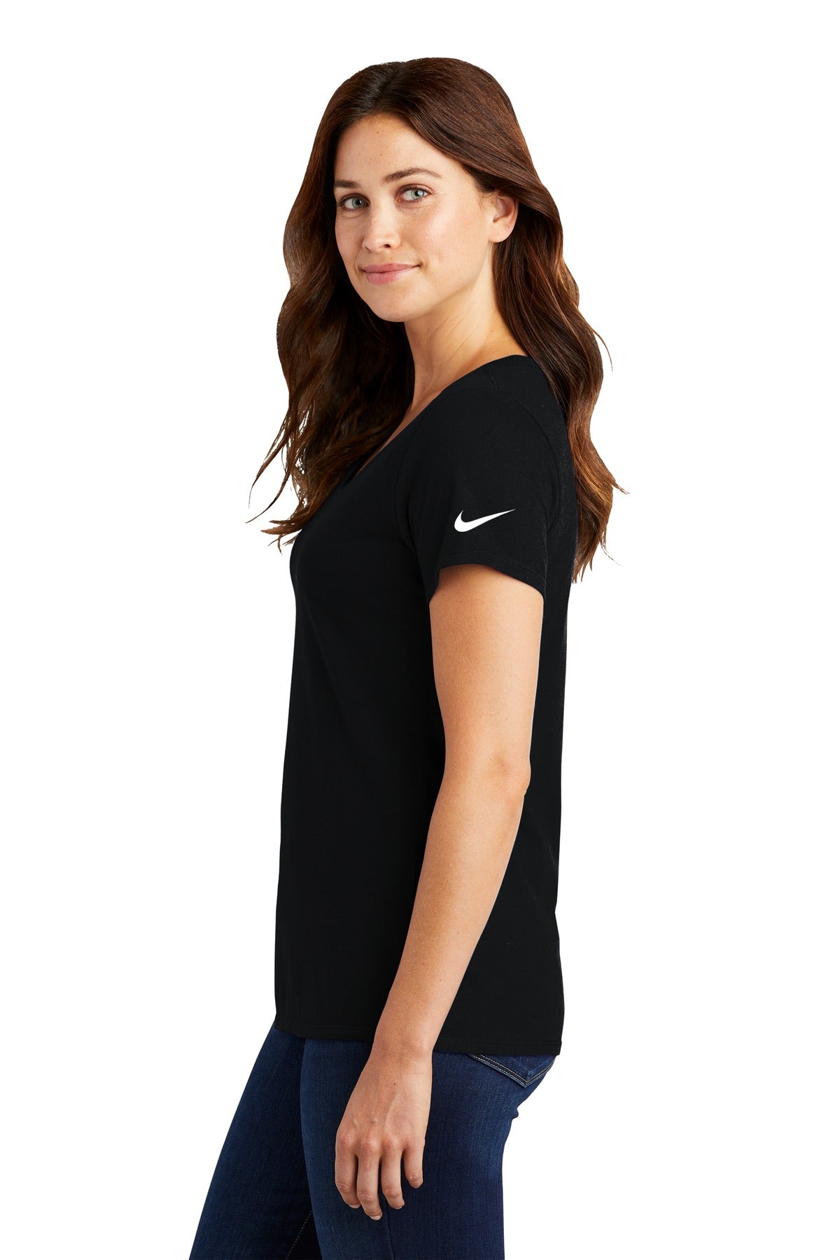 Nike Ladies Dri-FIT Cotton/Poly Scoop Neck Tee. NKBQ5234 - BT Imprintables Shirts