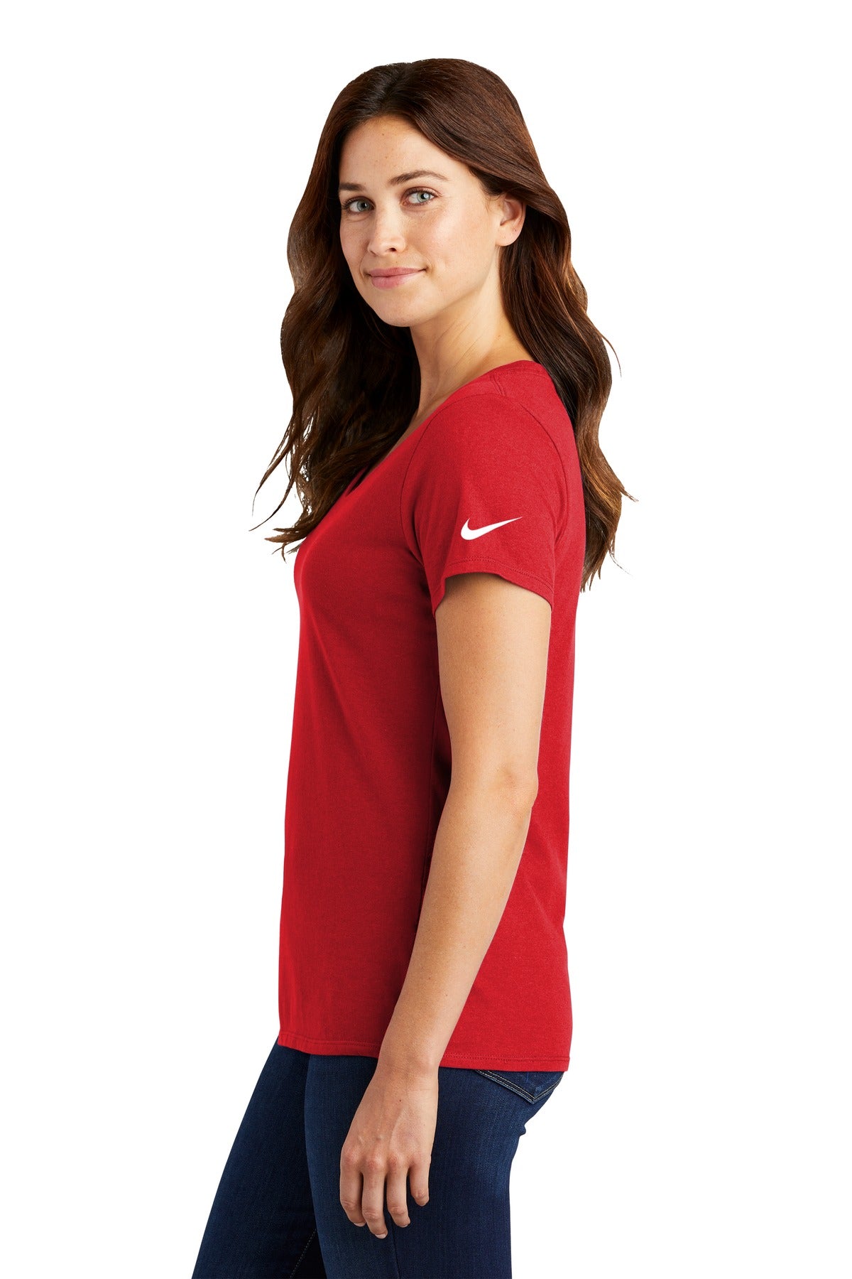Nike Ladies Dri-FIT Cotton/Poly Scoop Neck Tee. NKBQ5234 - BT Imprintables Shirts