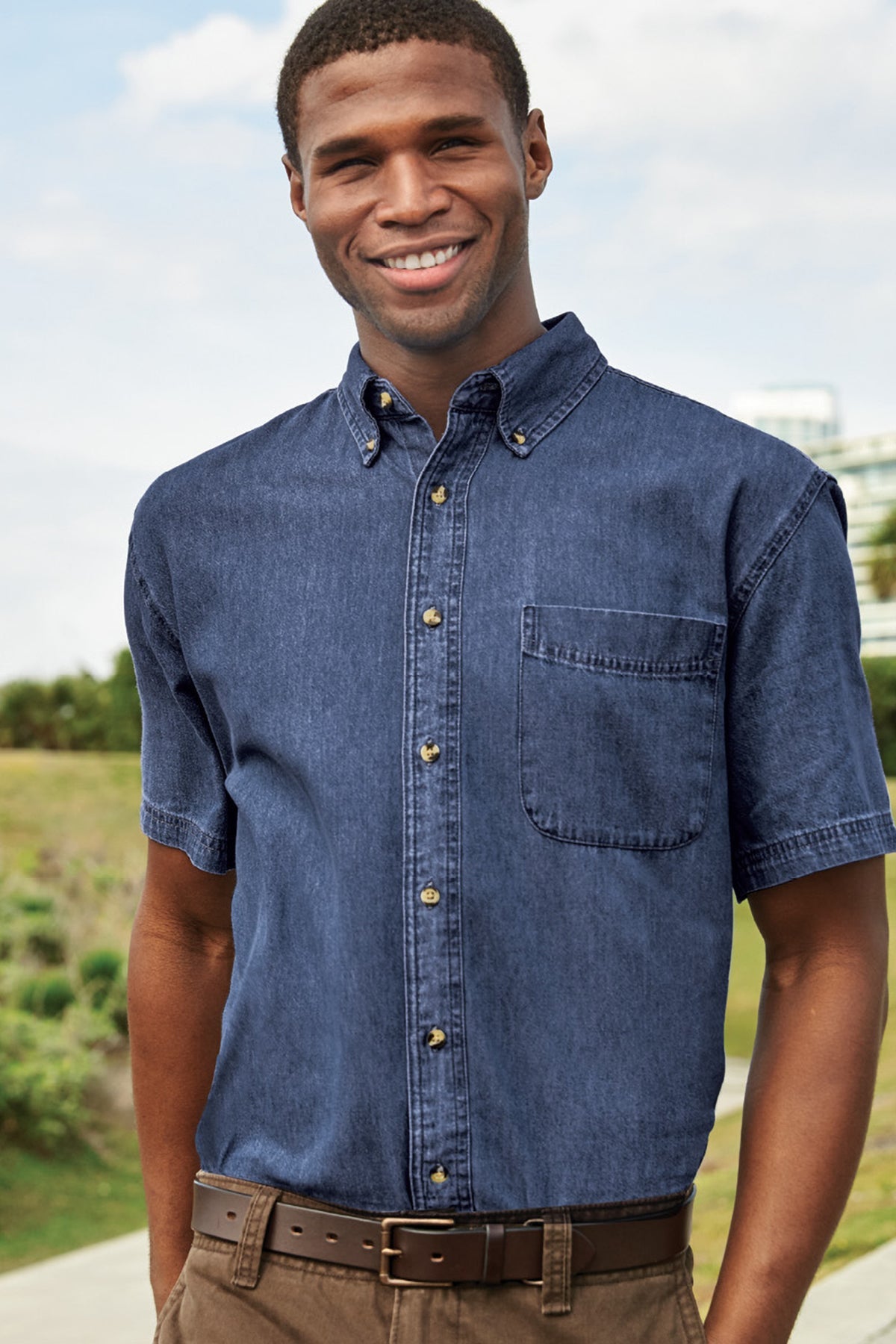 Design Denim dress shirt online