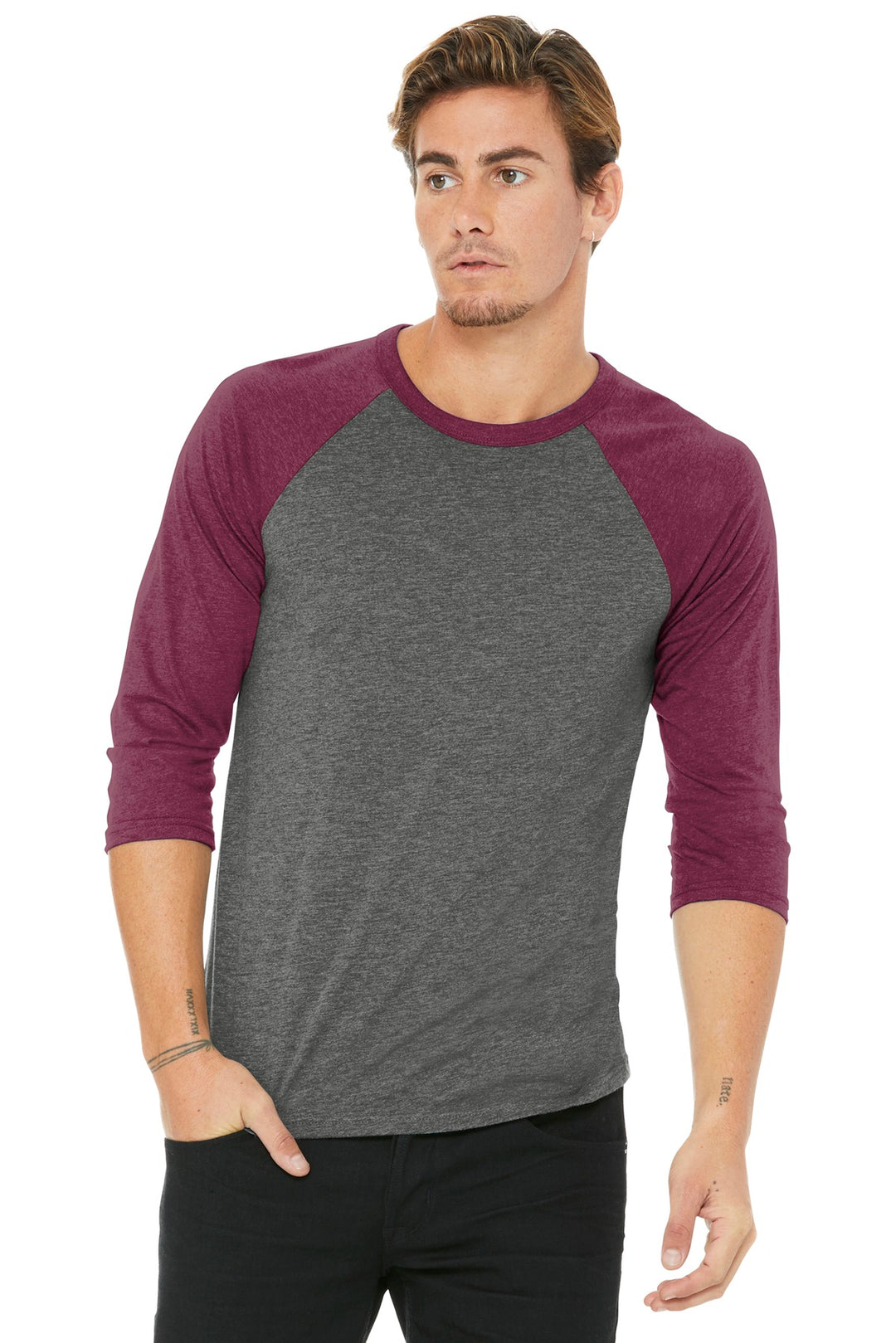 Bella + Canvas BC3200 BELLA+CANVAS  Unisex 3/4-Sleeve Baseball Tee
