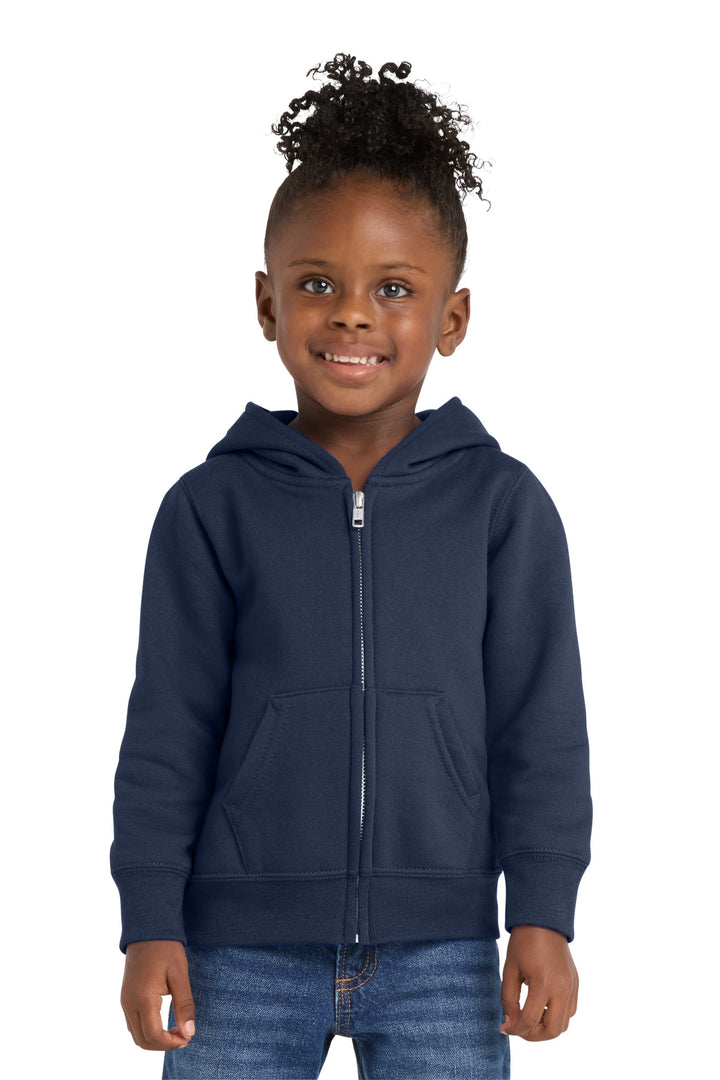Port &amp; Co Toddler Core Fleece Full-Zip Hooded Sweatshirt