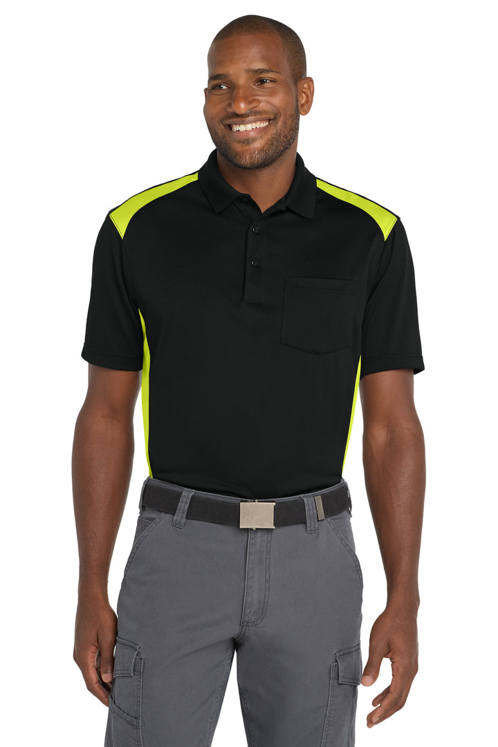 CornerStone Select Snag-Proof Two Way Colorblock Pocket Polo