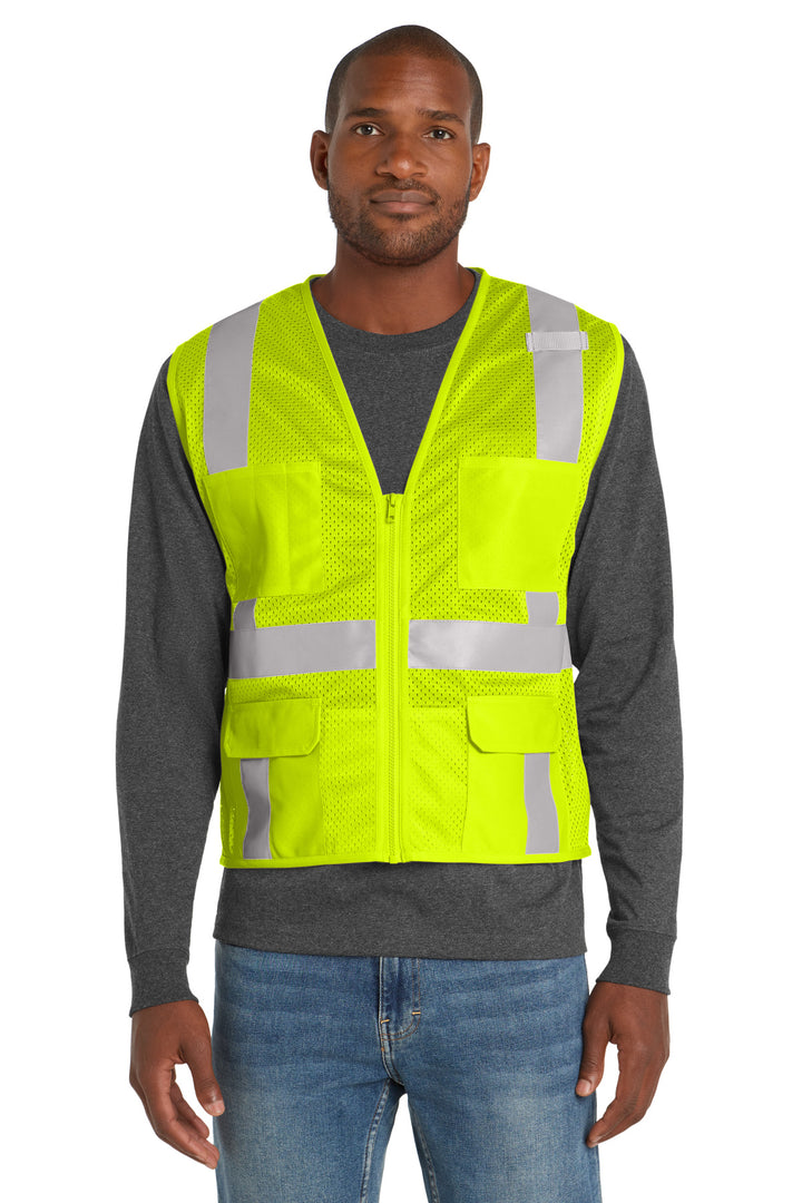 CornerStone ANSI 107 Class 2 Mesh Six-Pocket Zippered Vest