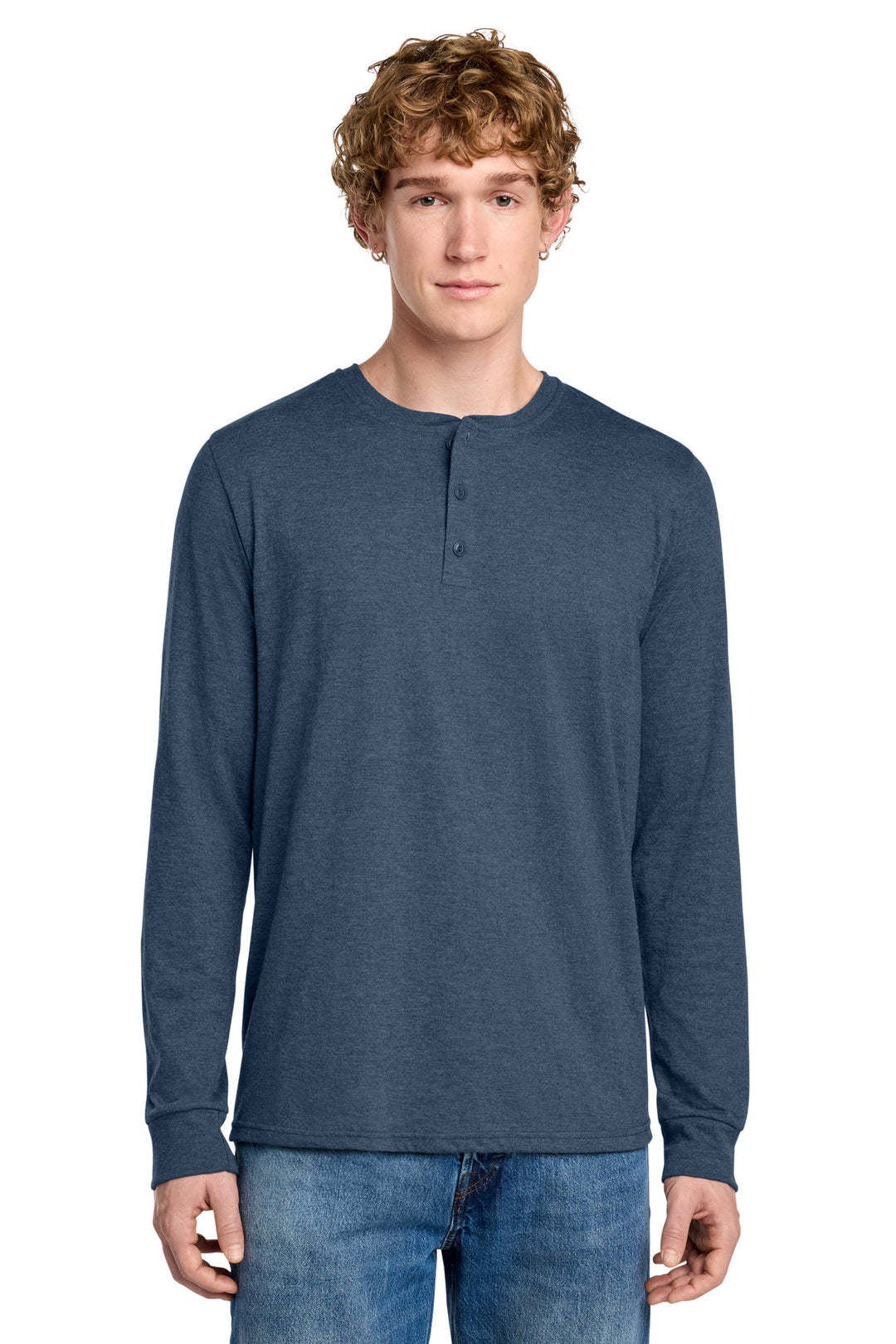 District Perfect Tri   Long Sleeve Henley