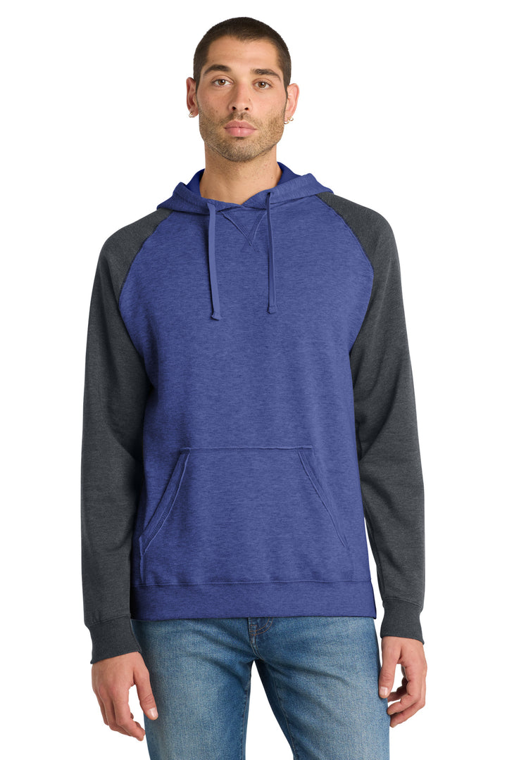 District Young Mens Lightweight Fleece Raglan Hoodie