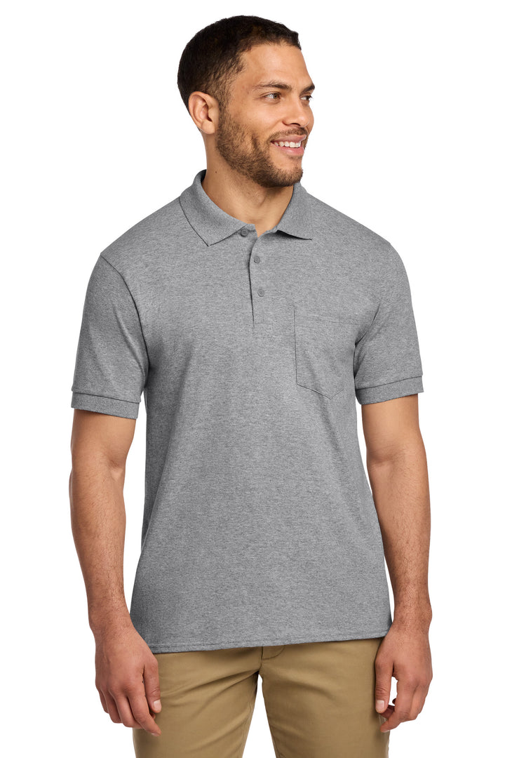 Port &amp; Co Core Blend Jersey Knit Pocket Polo