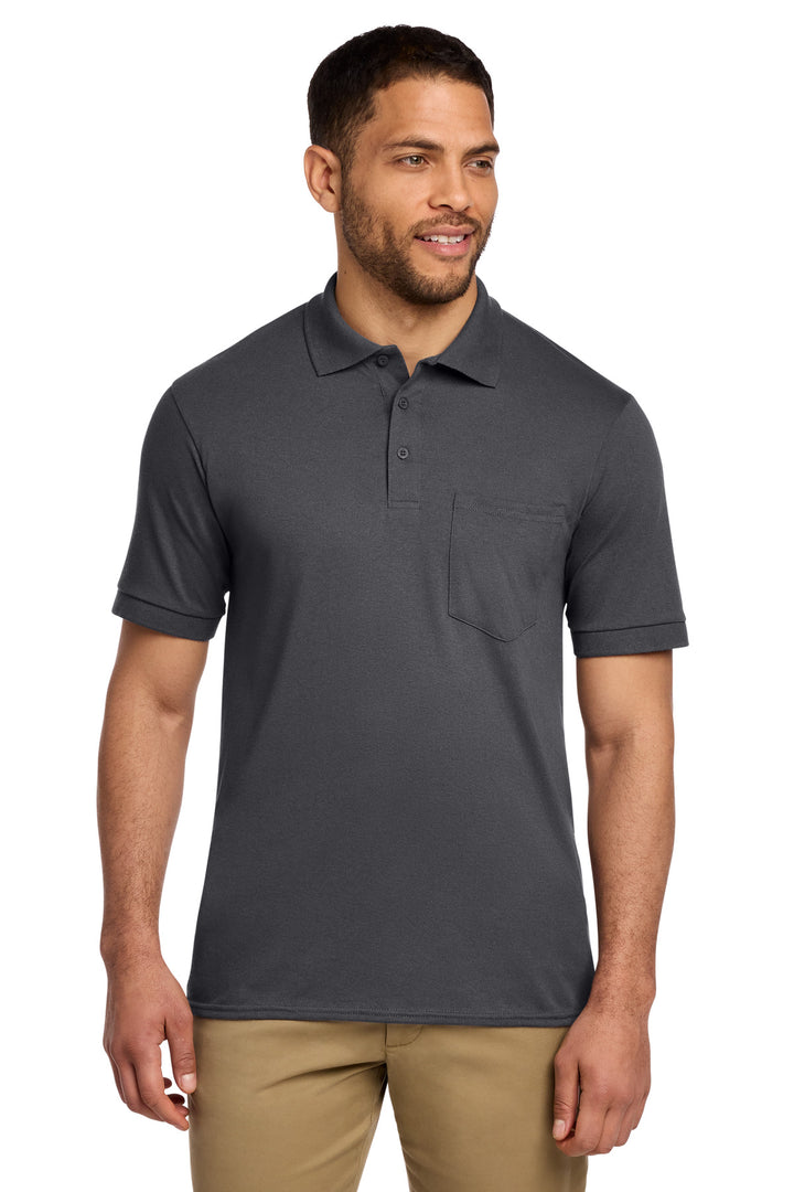 Port &amp; Co Core Blend Jersey Knit Pocket Polo