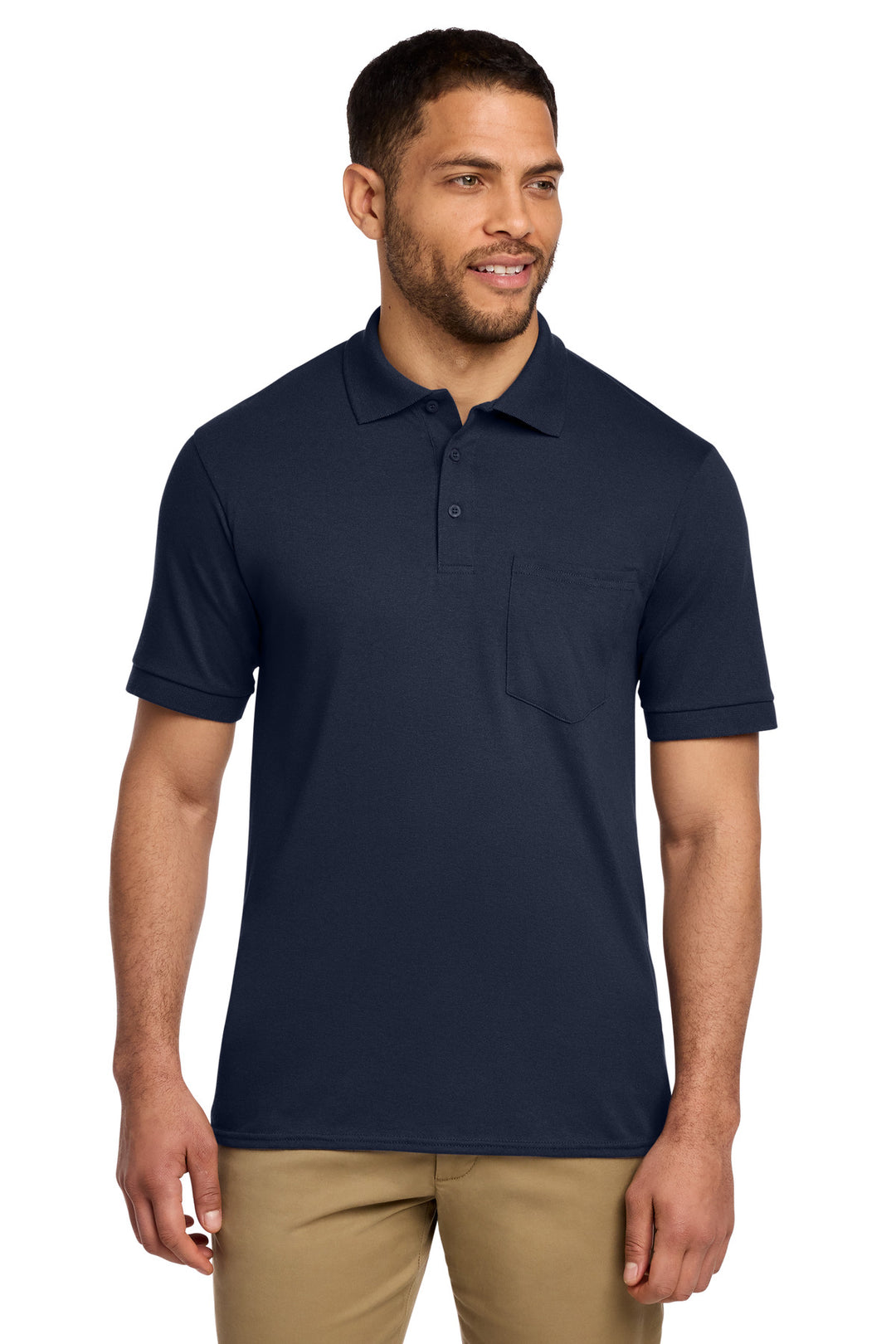 Port &amp; Co Core Blend Jersey Knit Pocket Polo