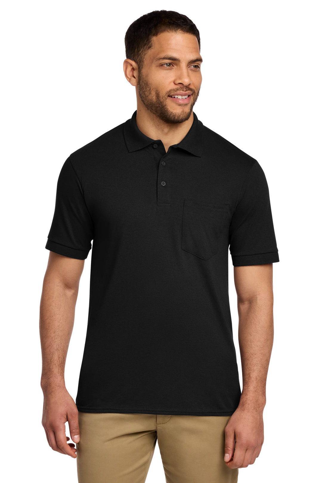 Port &amp; Co Core Blend Jersey Knit Pocket Polo