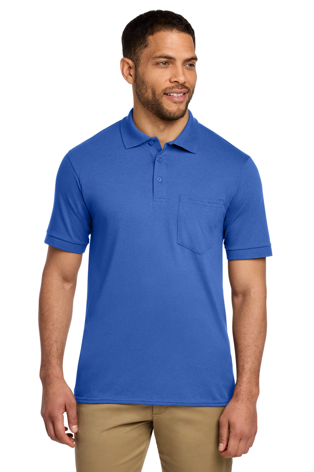 Port &amp; Co Core Blend Jersey Knit Pocket Polo