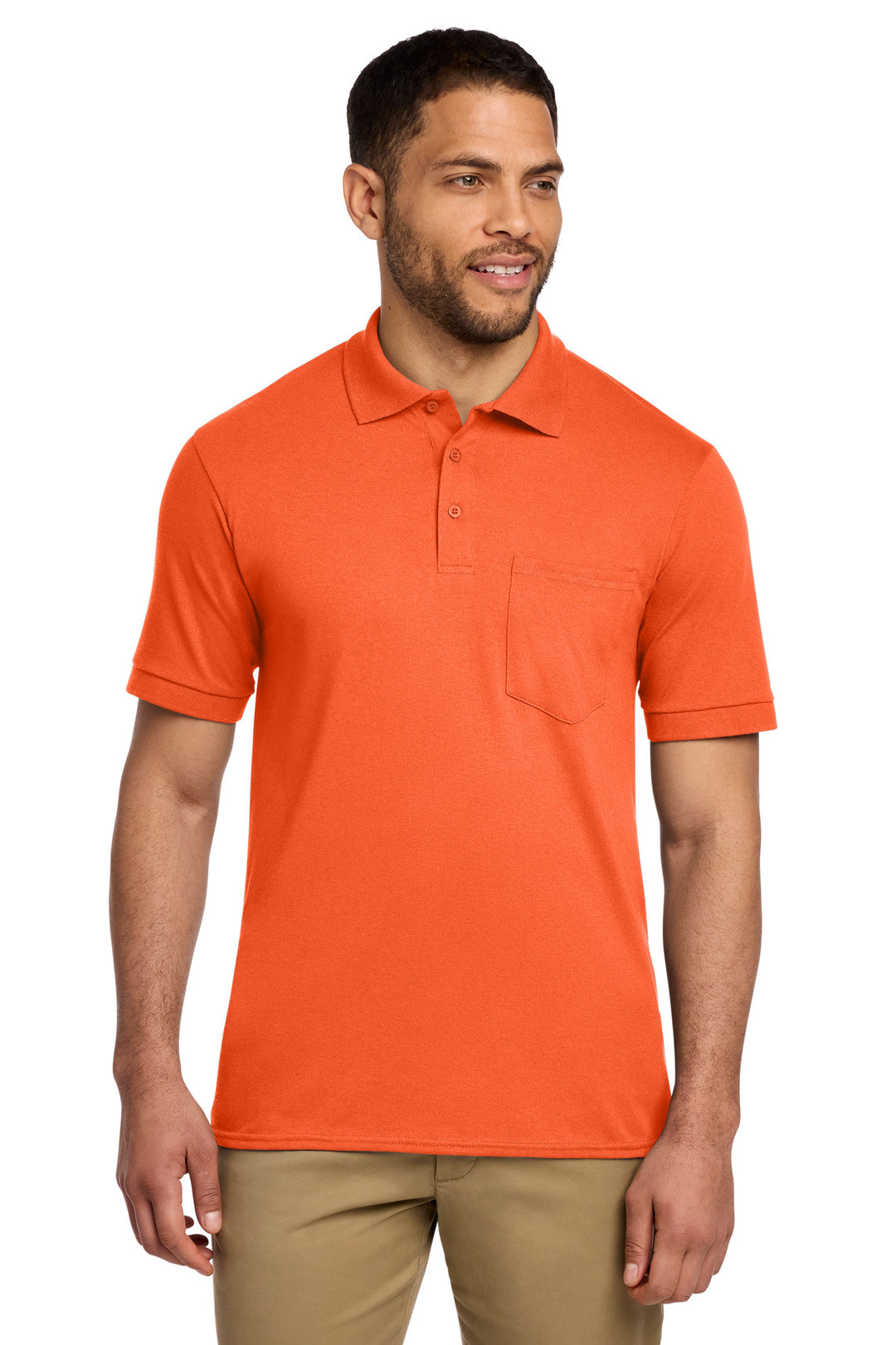 Port &amp; Co Core Blend Jersey Knit Pocket Polo