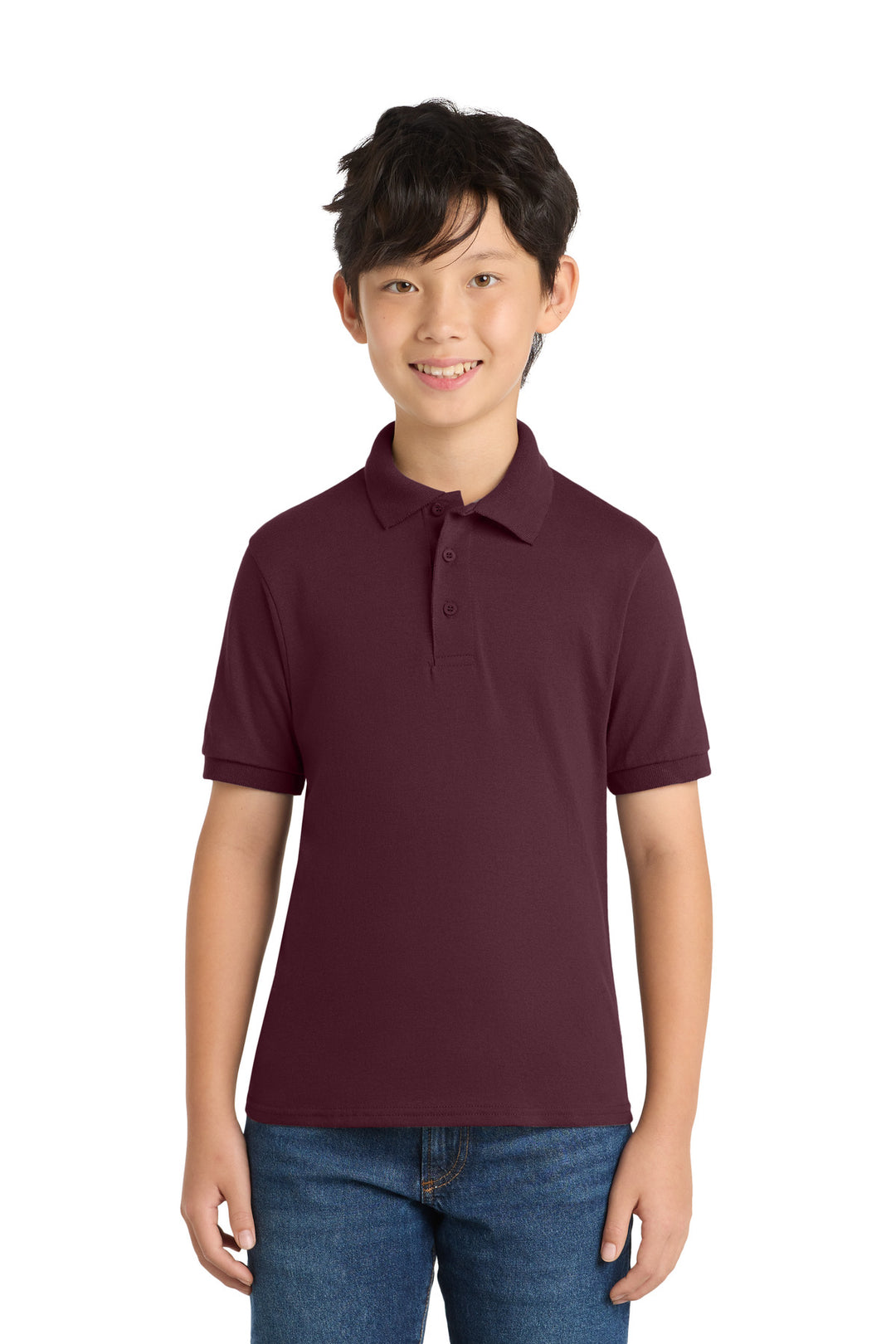 Port &amp; Co Youth Core Blend Jersey Knit Polo