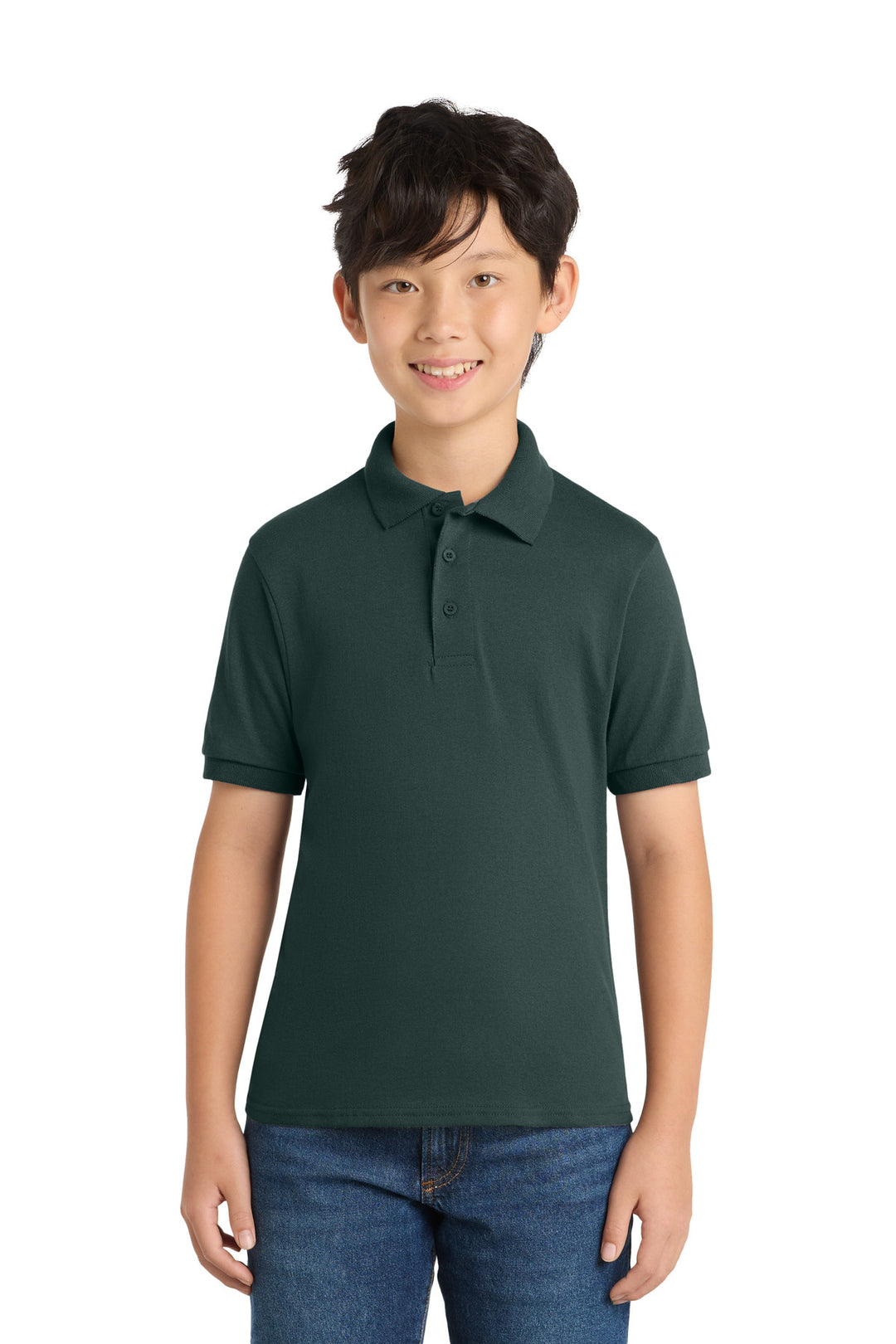 Port &amp; Co Youth Core Blend Jersey Knit Polo