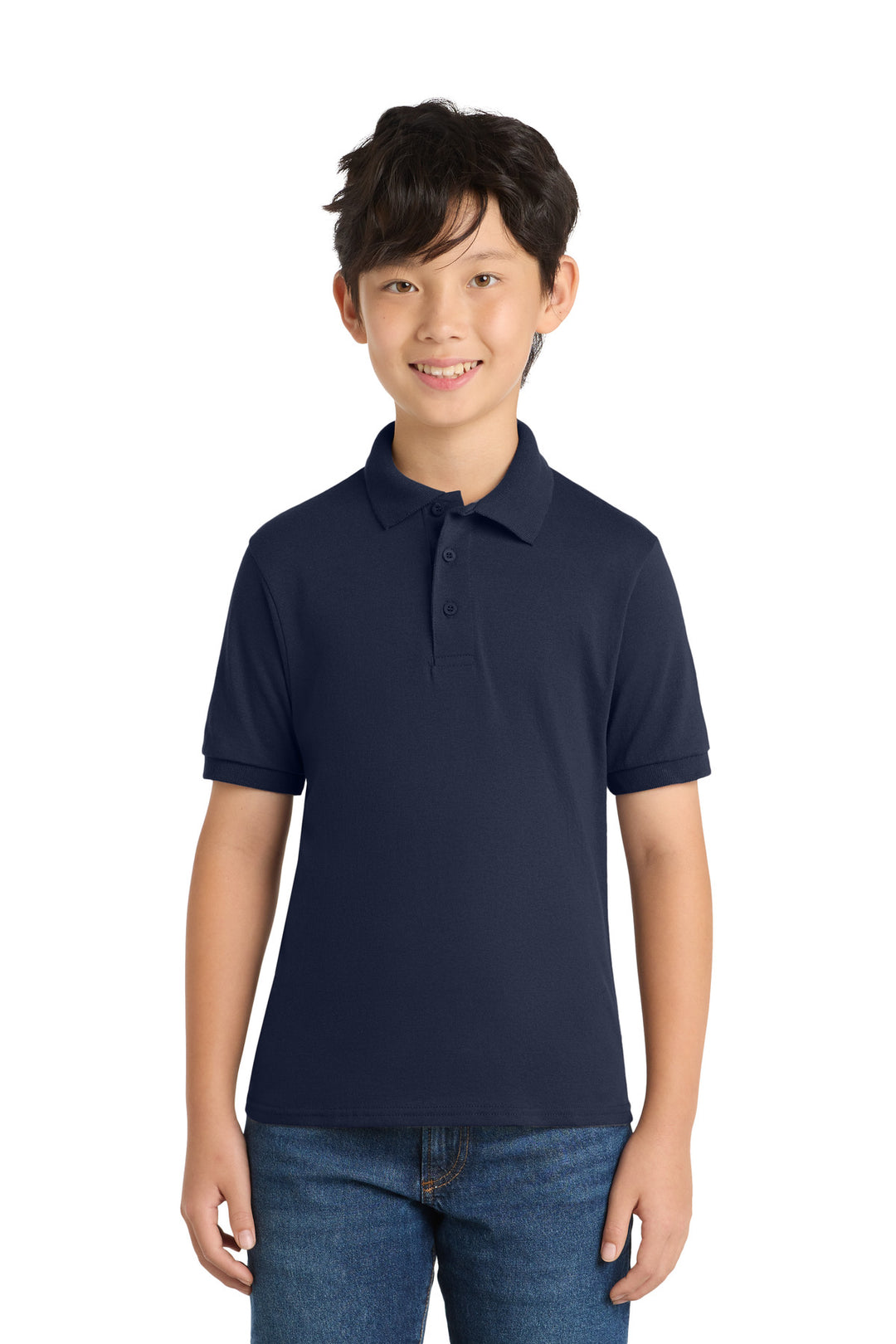 Port &amp; Co Youth Core Blend Jersey Knit Polo