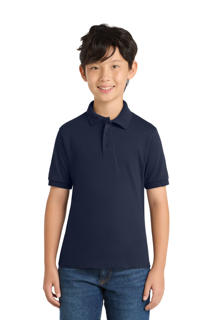 Port &amp; Co Youth Core Blend Jersey Knit Polo