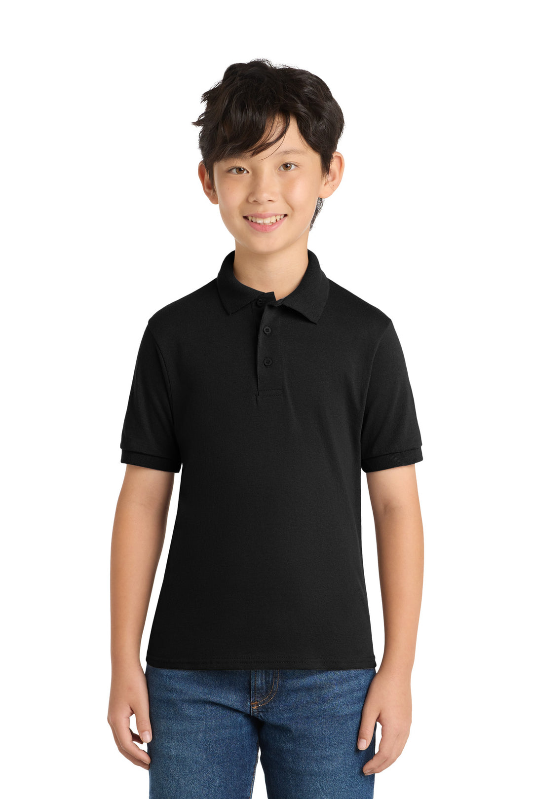 Port &amp; Co Youth Core Blend Jersey Knit Polo