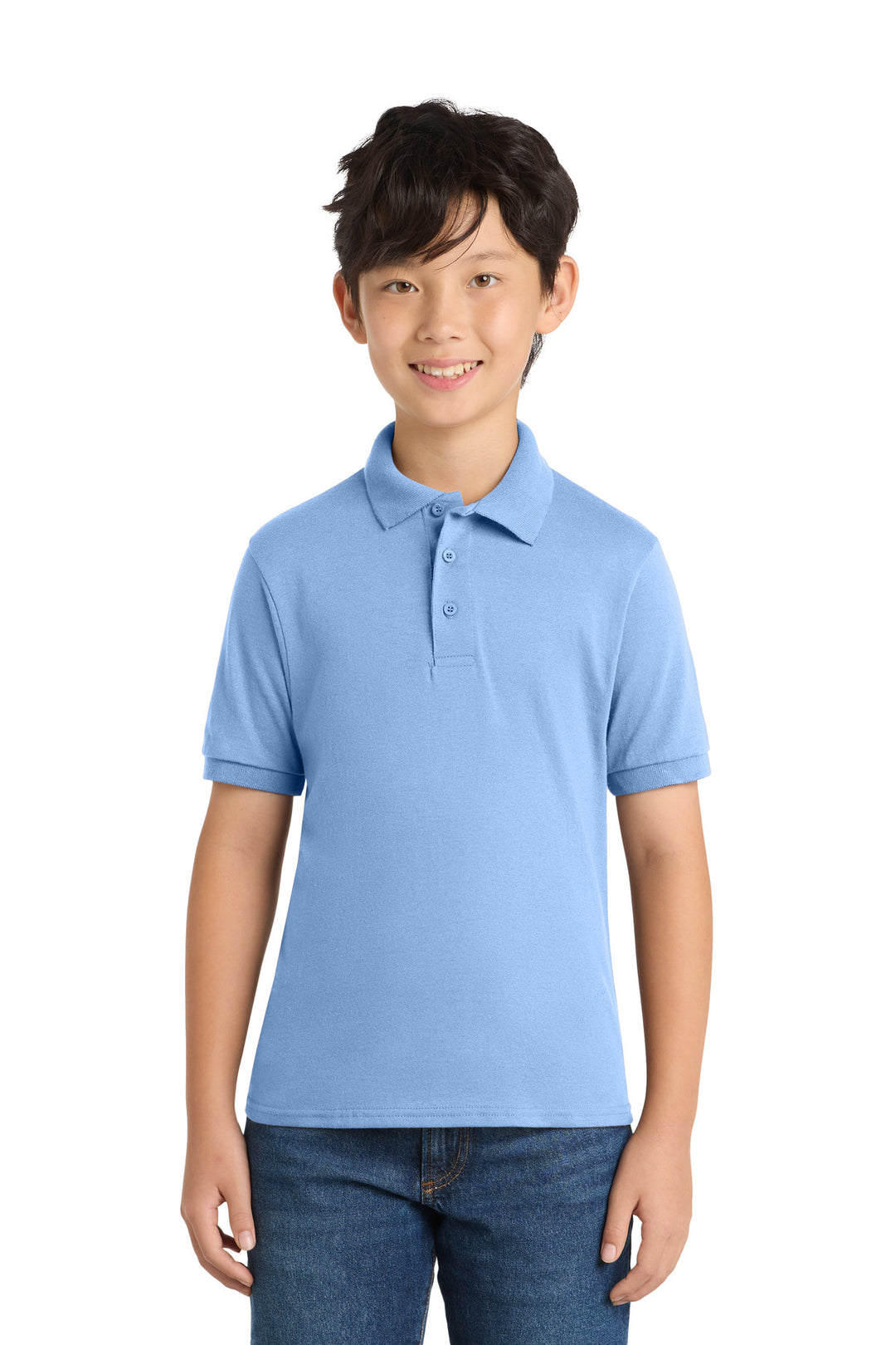 Port &amp; Co Youth Core Blend Jersey Knit Polo