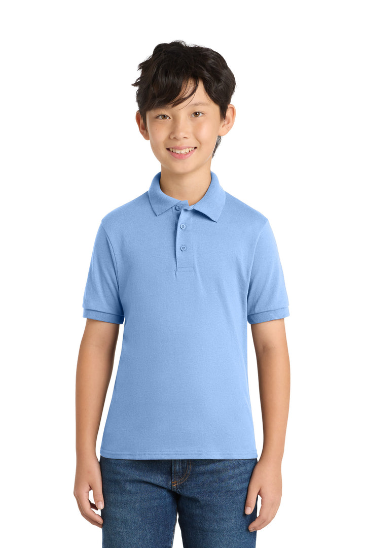 Port &amp; Co Youth Core Blend Jersey Knit Polo