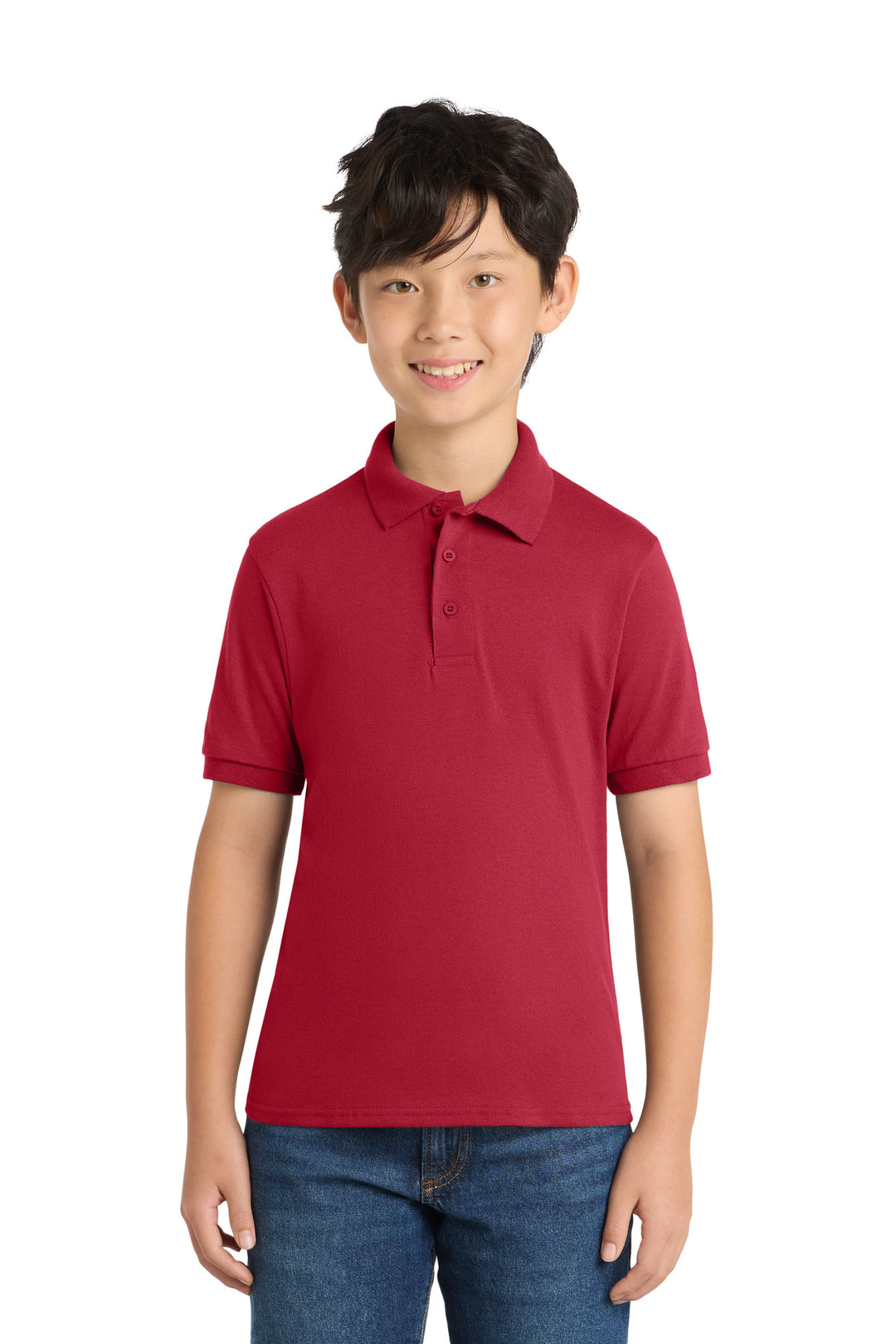 Port &amp; Co Youth Core Blend Jersey Knit Polo