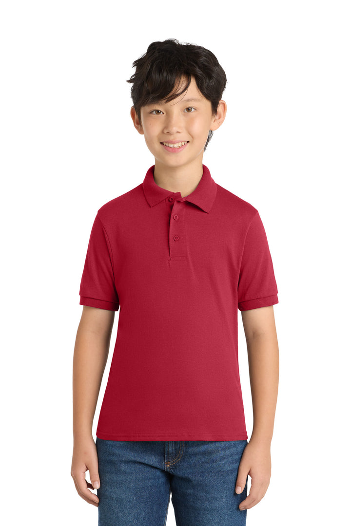 Port &amp; Co Youth Core Blend Jersey Knit Polo