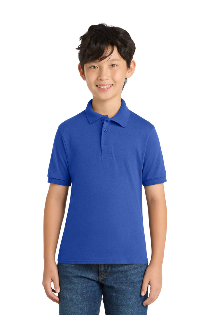 Port &amp; Co Youth Core Blend Jersey Knit Polo