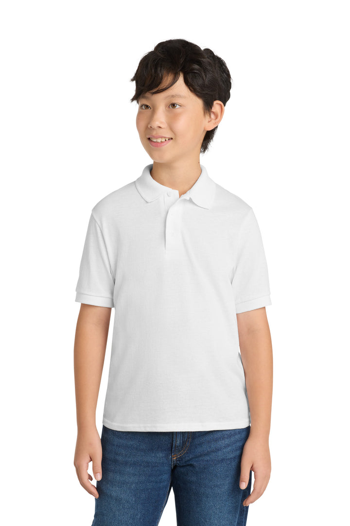 Port &amp; Co Youth Core Blend Jersey Knit Polo