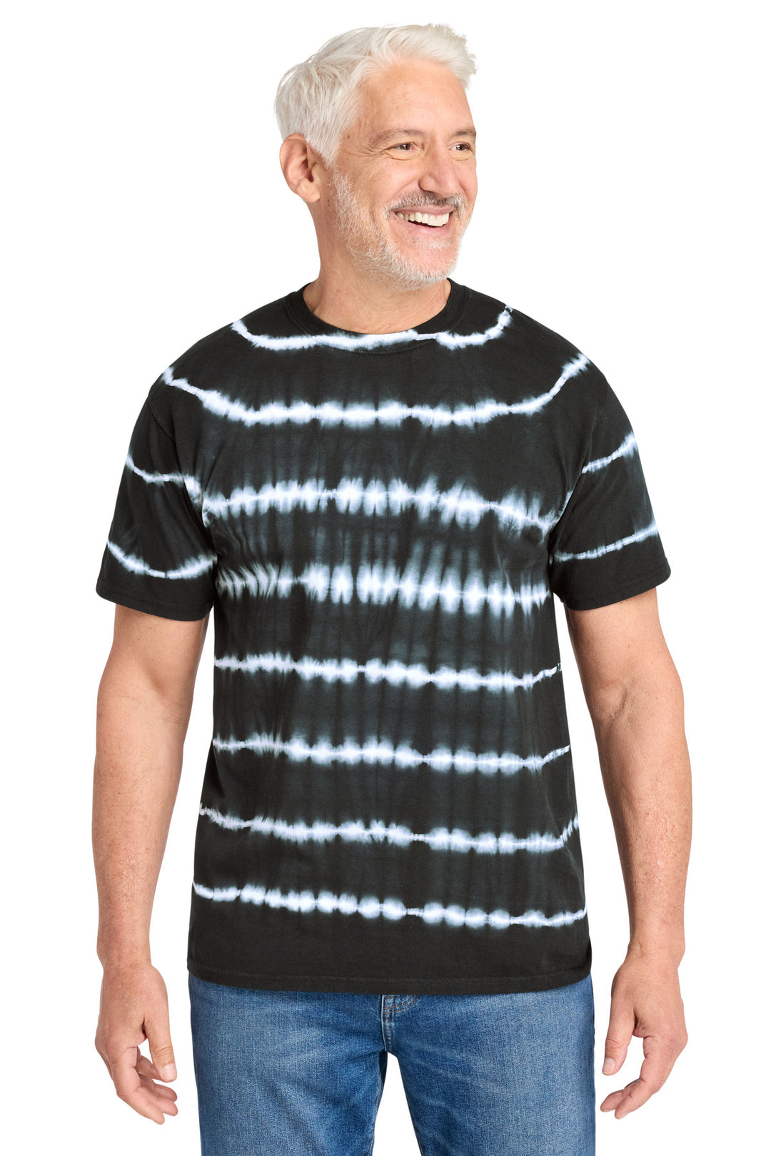 Port &amp; Co Allover Stripe Tie-Dye Tee