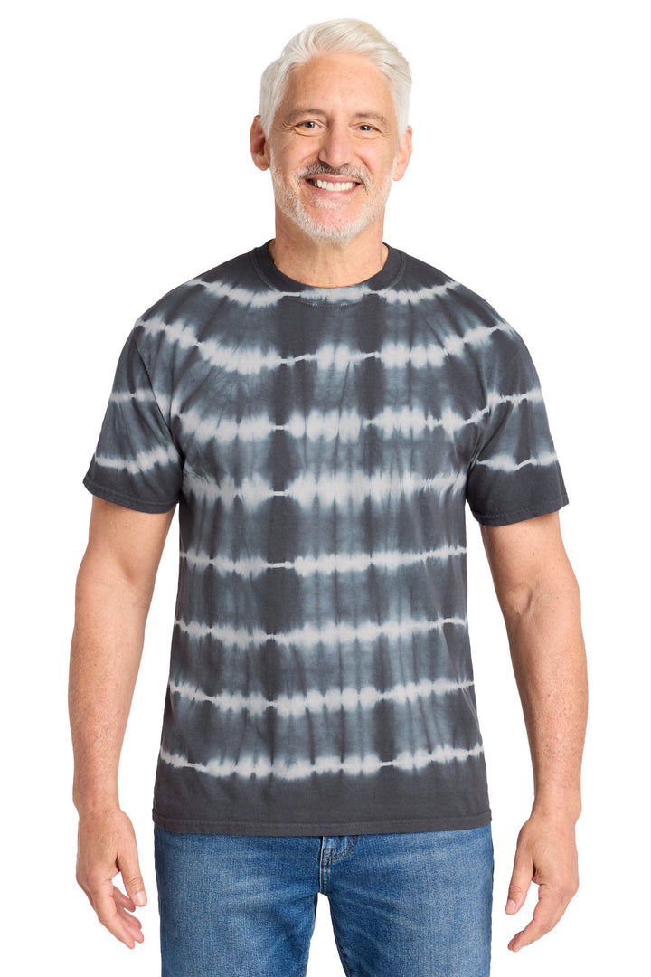 Port &amp; Co Allover Stripe Tie-Dye Tee