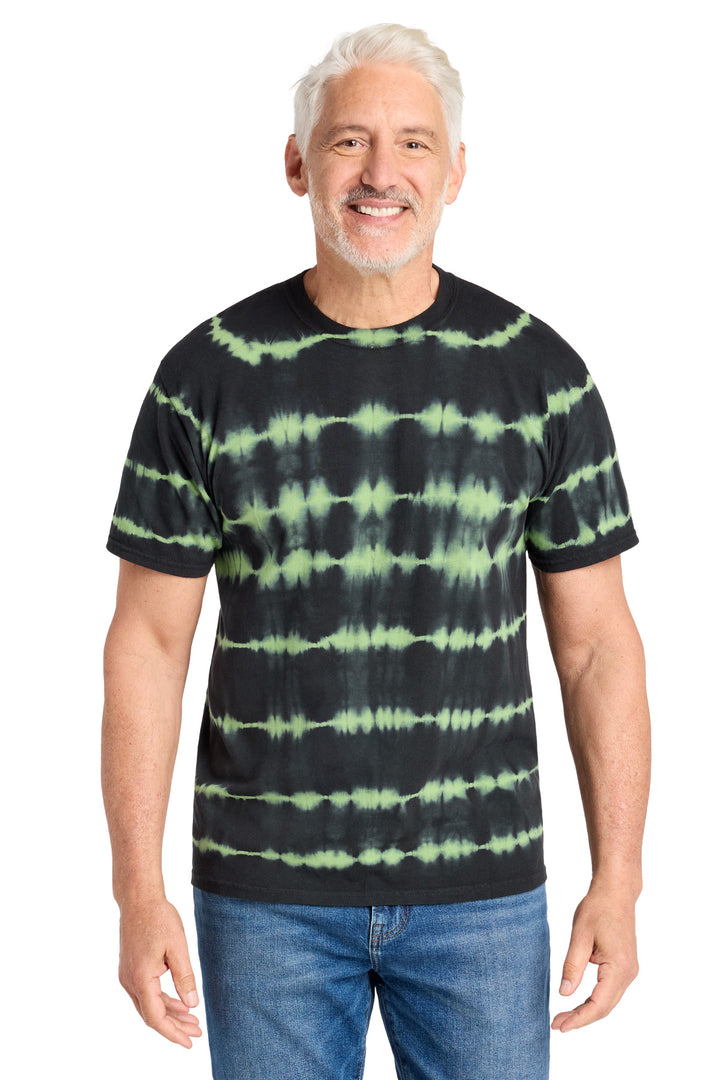 Port &amp; Co Allover Stripe Tie-Dye Tee