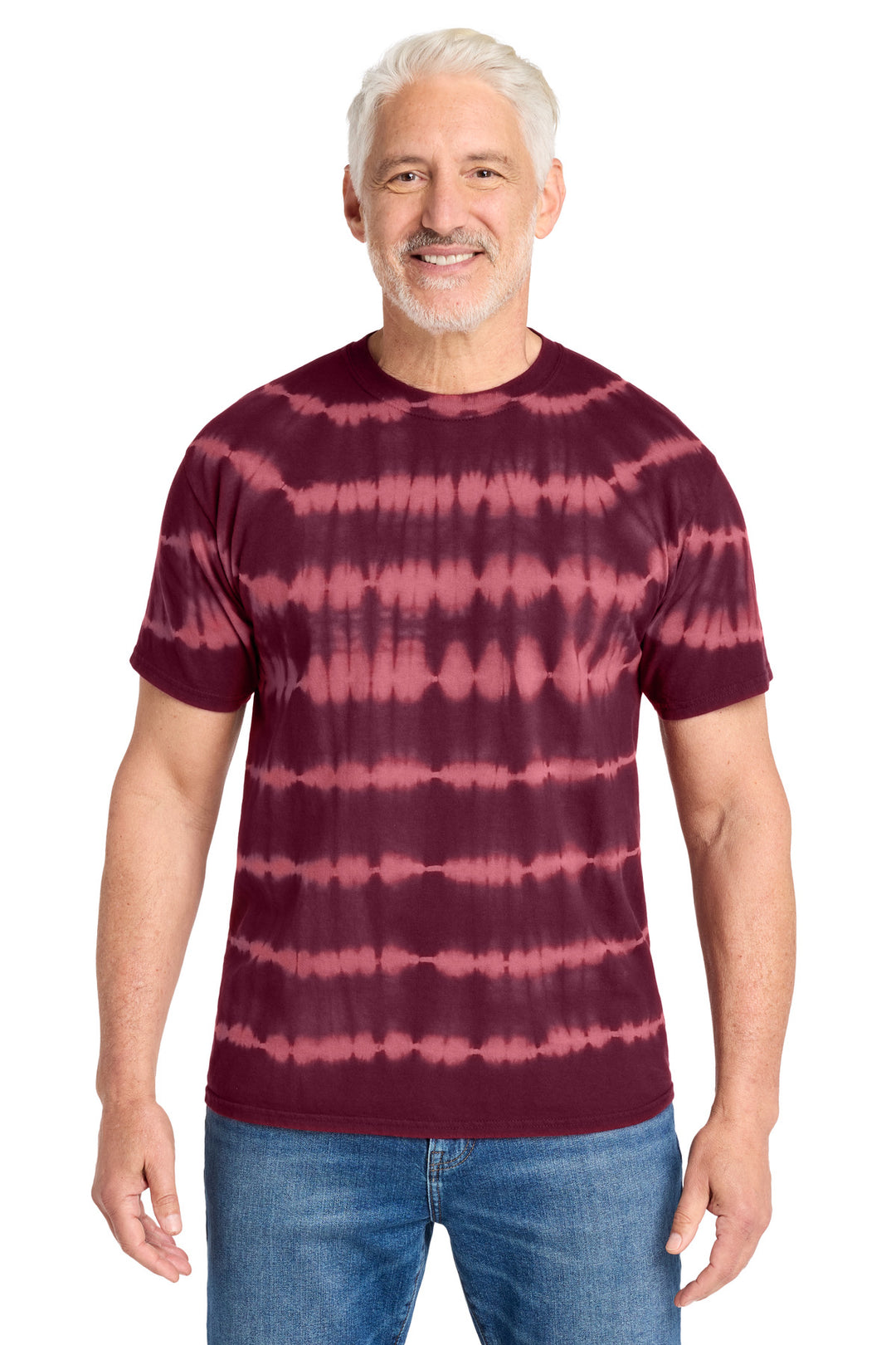 Port &amp; Co Allover Stripe Tie-Dye Tee