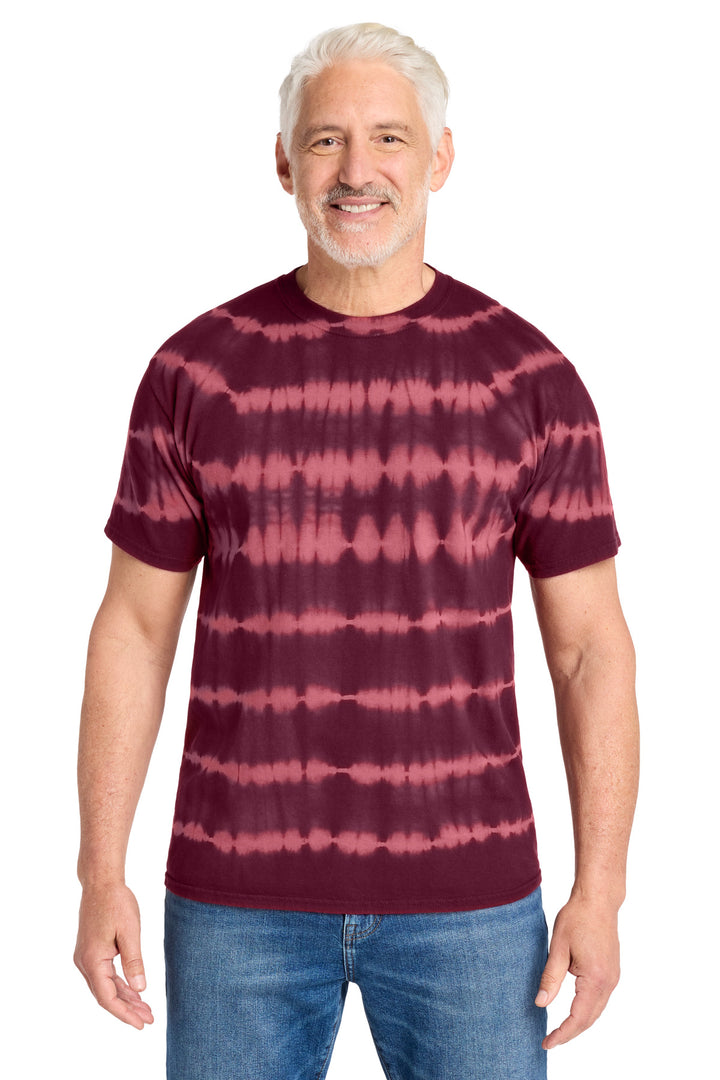 Port &amp; Co Allover Stripe Tie-Dye Tee