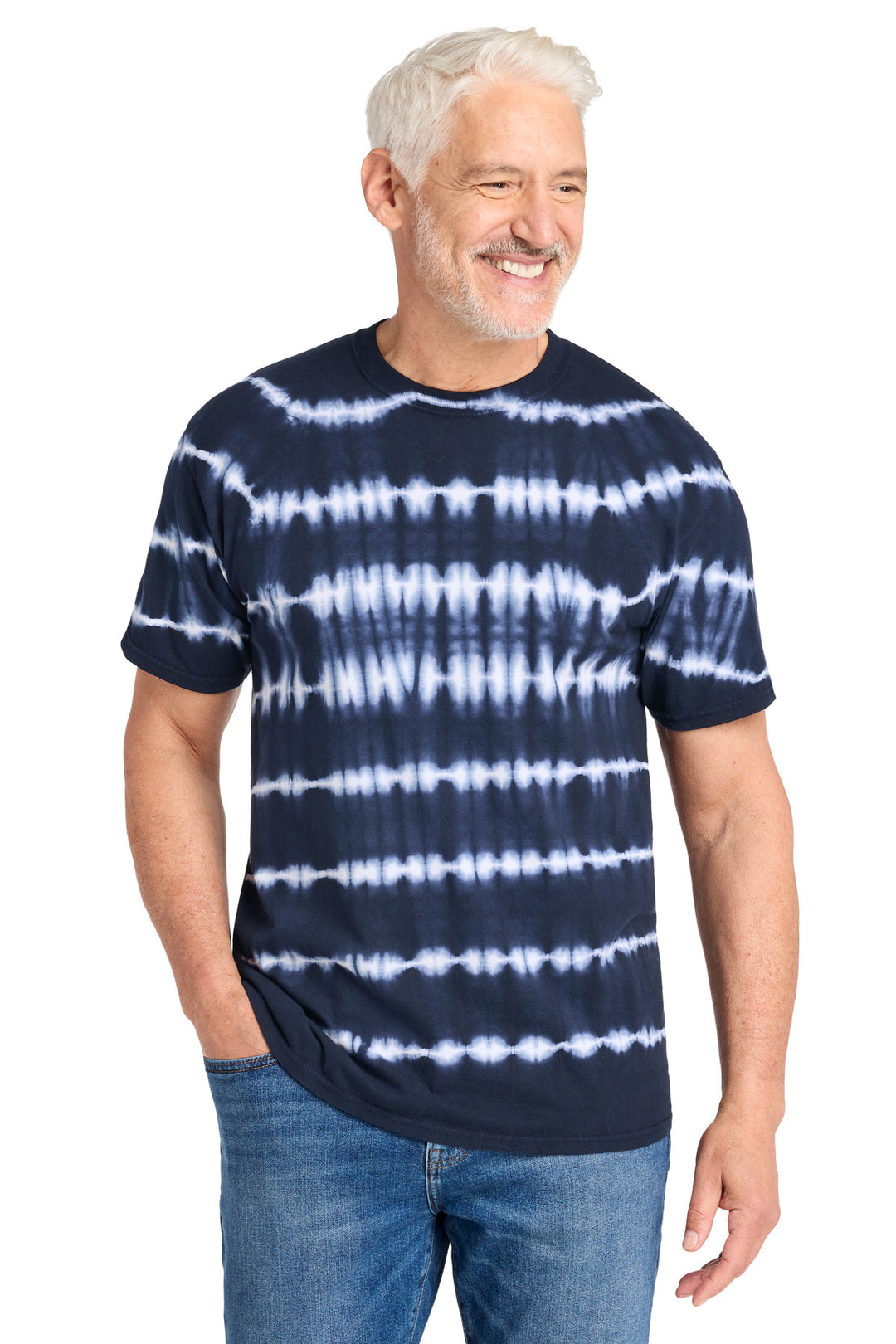 Port &amp; Co Allover Stripe Tie-Dye Tee