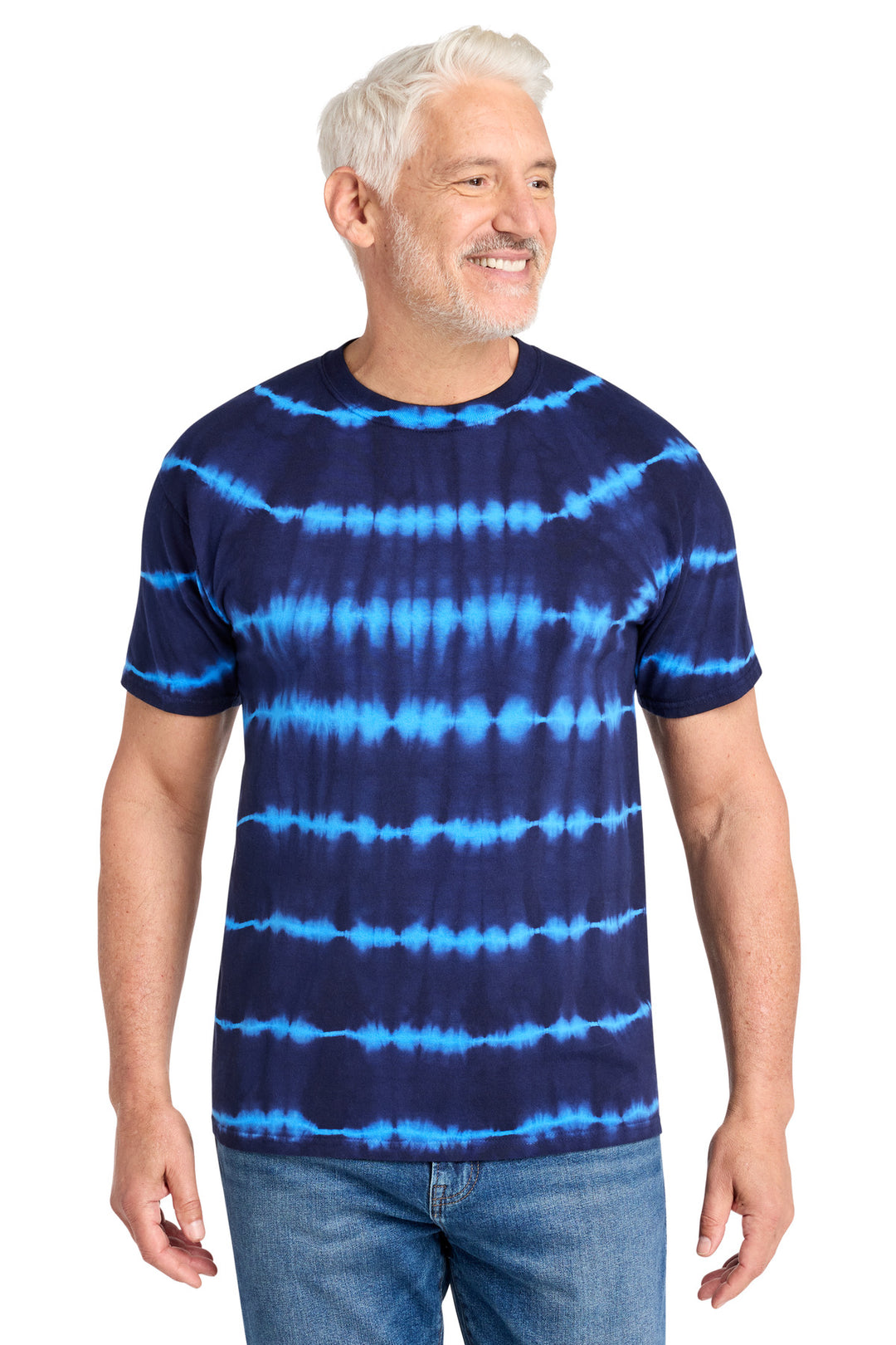 Port &amp; Co Allover Stripe Tie-Dye Tee