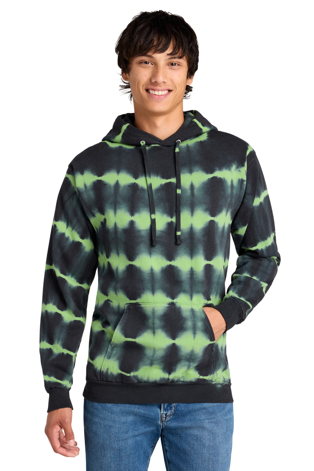 Port &amp; Co Allover Stripe Tie-Dye Fleece