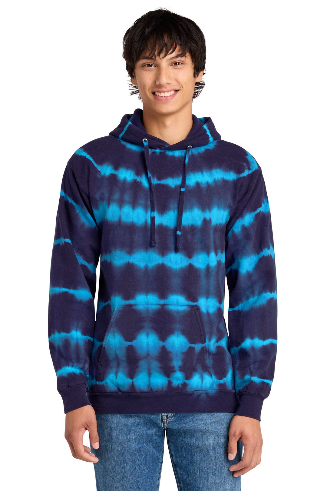 Port &amp; Co Allover Stripe Tie-Dye Fleece