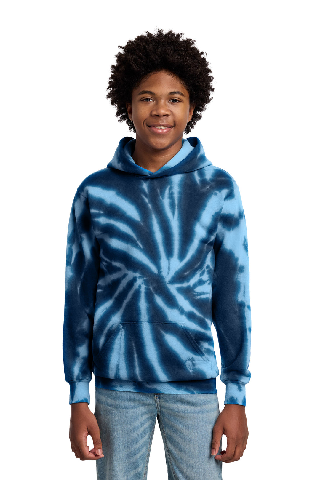 Port &amp; Co Youth Tie-Dye Pullover Hooded Sweatshirt