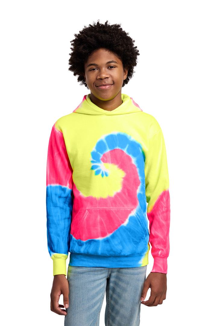 Port &amp; Co Youth Tie-Dye Pullover Hooded Sweatshirt