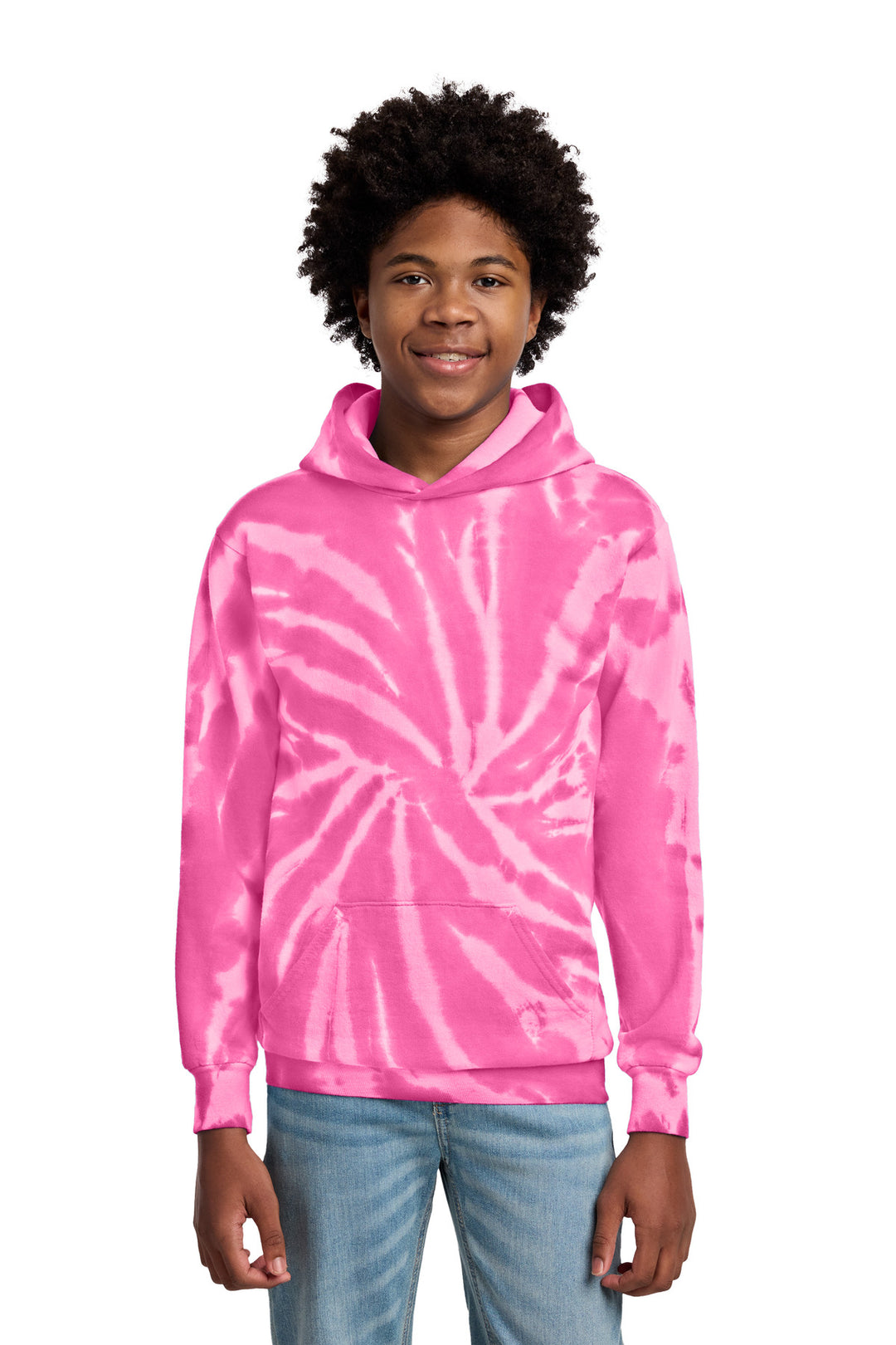 Port &amp; Co Youth Tie-Dye Pullover Hooded Sweatshirt