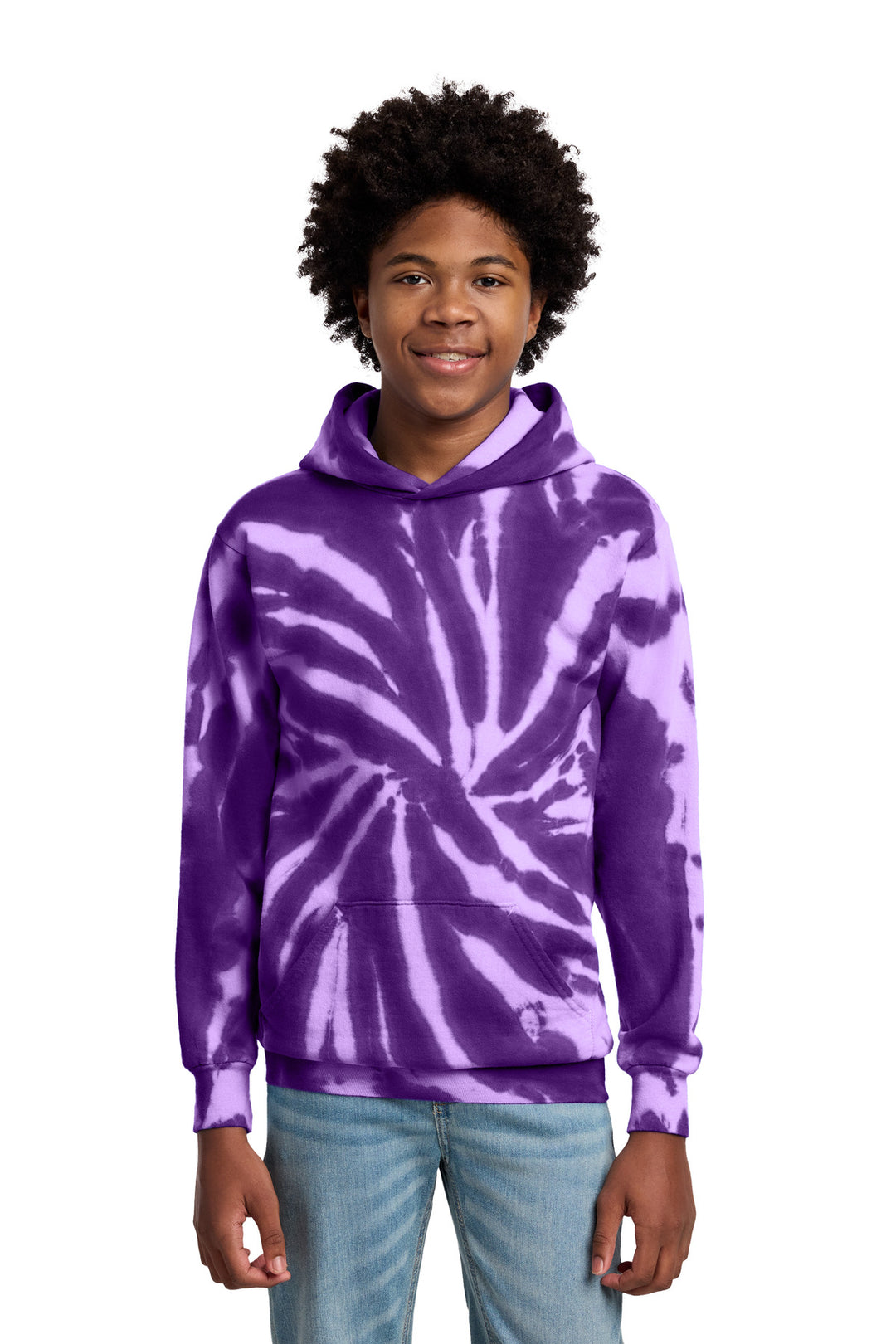 Port &amp; Co Youth Tie-Dye Pullover Hooded Sweatshirt