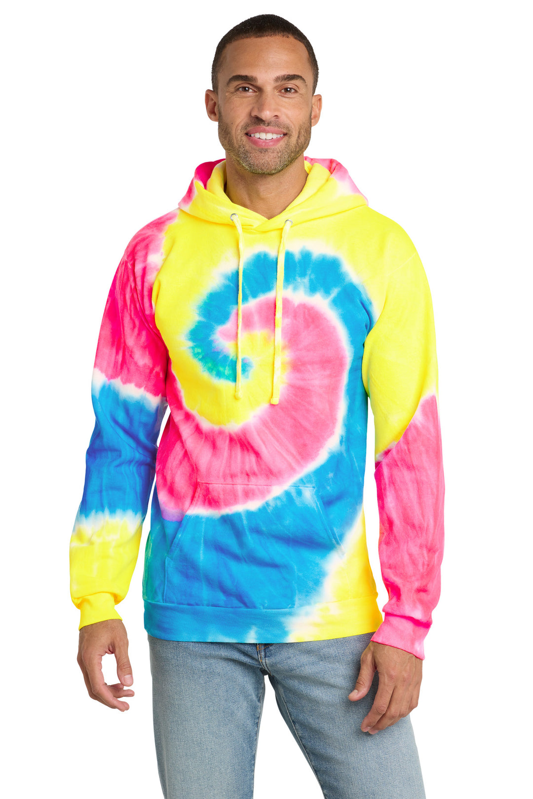 Port &amp; Co Tie-Dye Pullover Hooded Sweatshirt