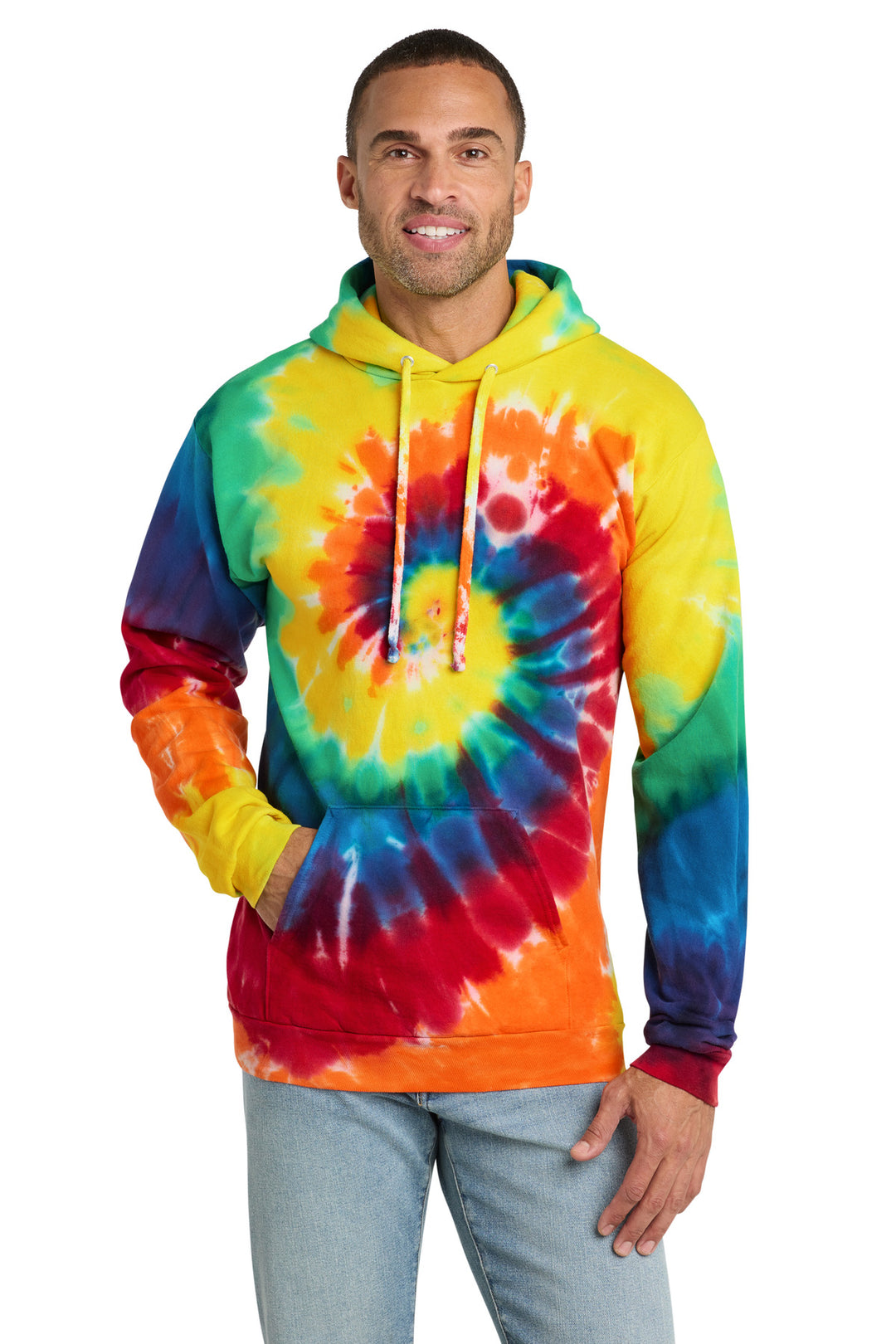 Port &amp; Co Tie-Dye Pullover Hooded Sweatshirt