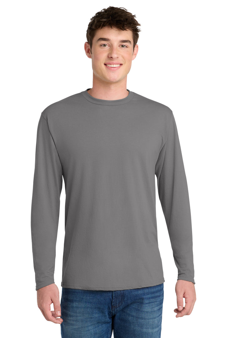 Port &amp; Co Long Sleeve Performance Blend Tee