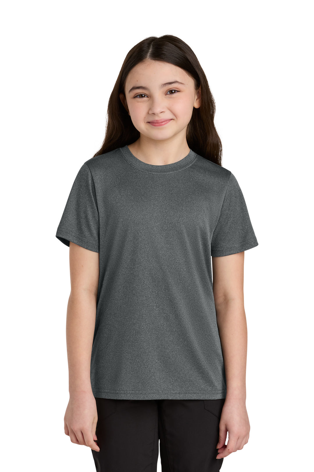 Port &amp; Co Youth Heather Performance Tee