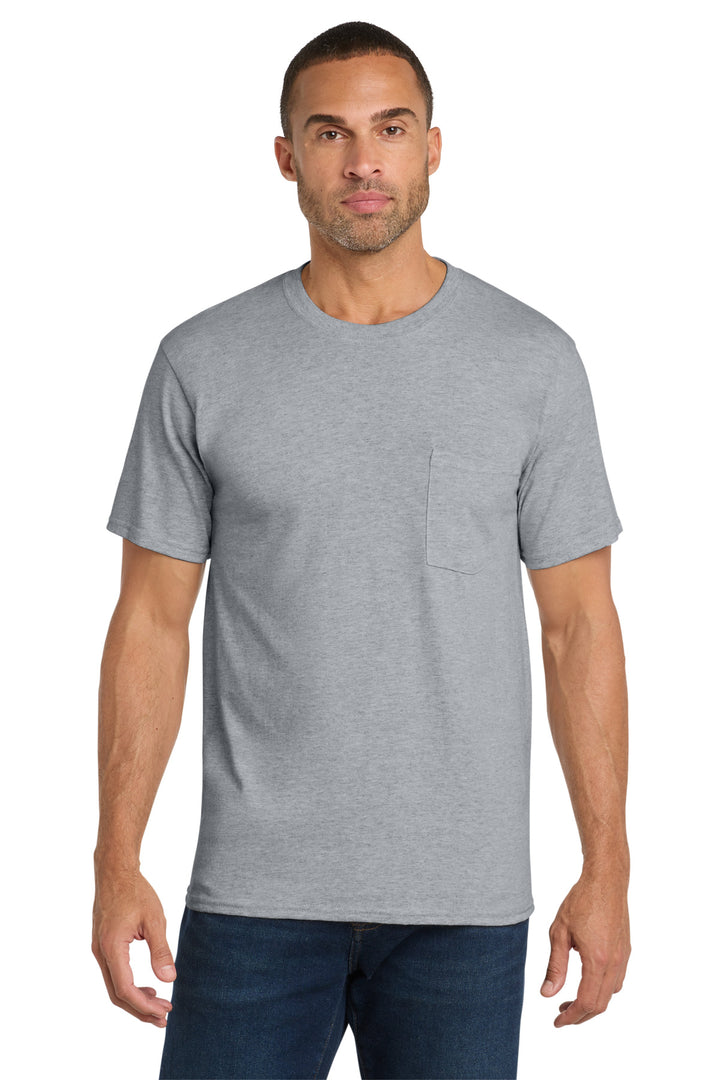 Port &amp; Co PC54P Core Cotton Pocket Tee