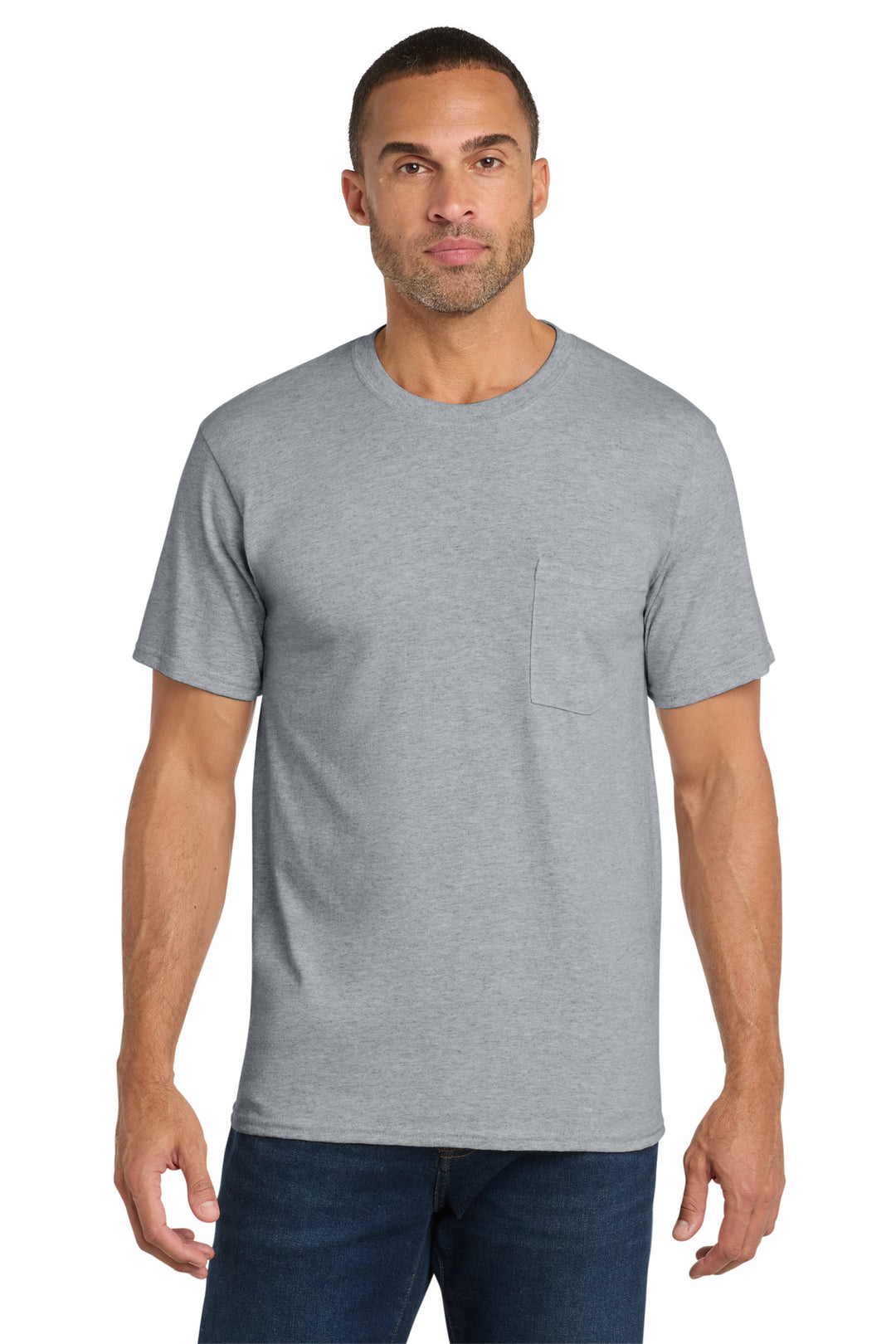 Port &amp; Co Core Cotton Pocket Tee
