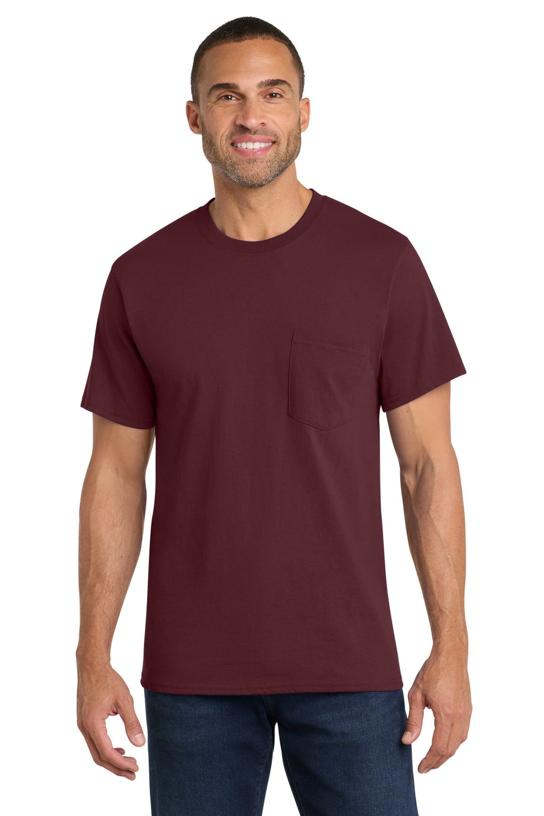 Port &amp; Co PC54P Core Cotton Pocket Tee
