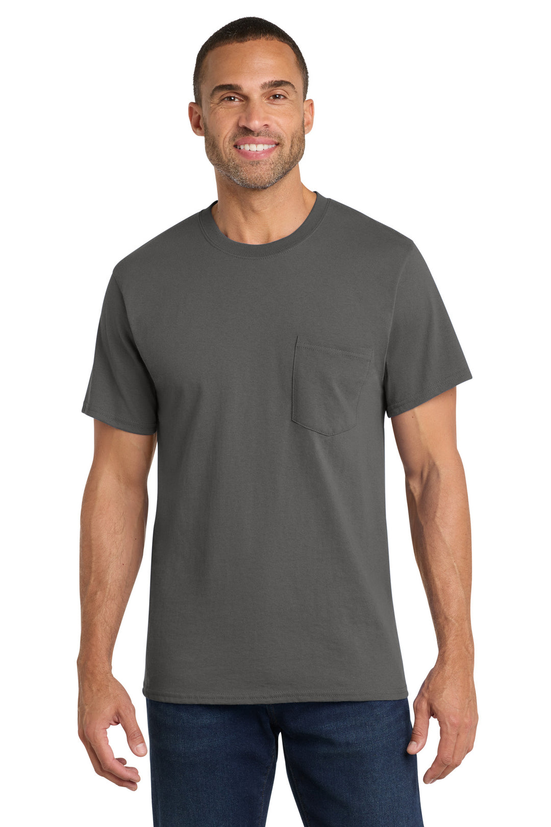 Port &amp; Co Core Cotton Pocket Tee