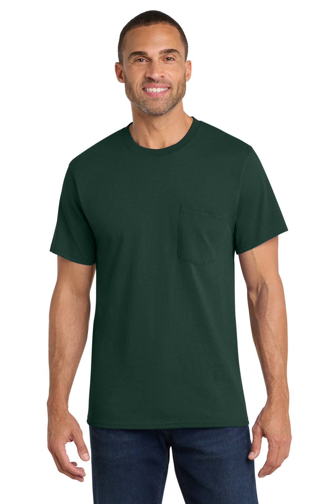 Port &amp; Co PC54P Core Cotton Pocket Tee