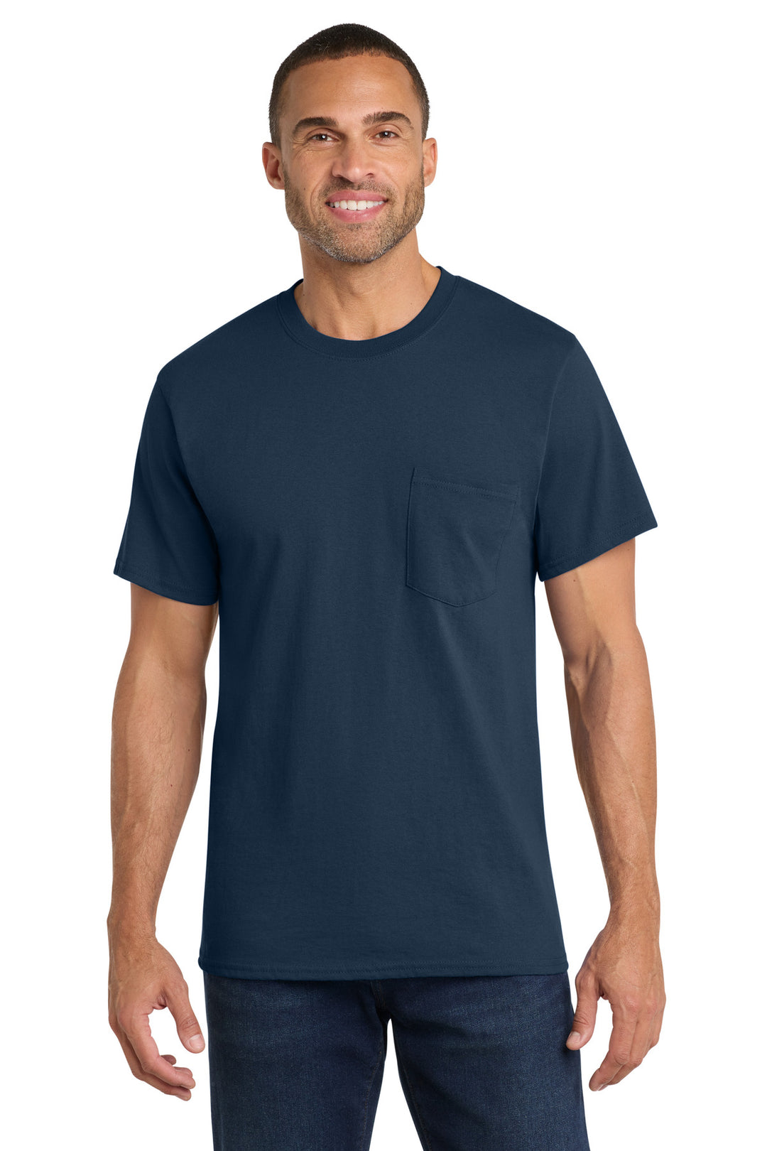 Port &amp; Co PC54P Core Cotton Pocket Tee