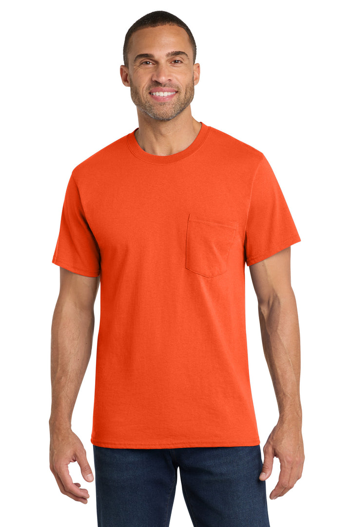 Port &amp; Co PC54P Core Cotton Pocket Tee